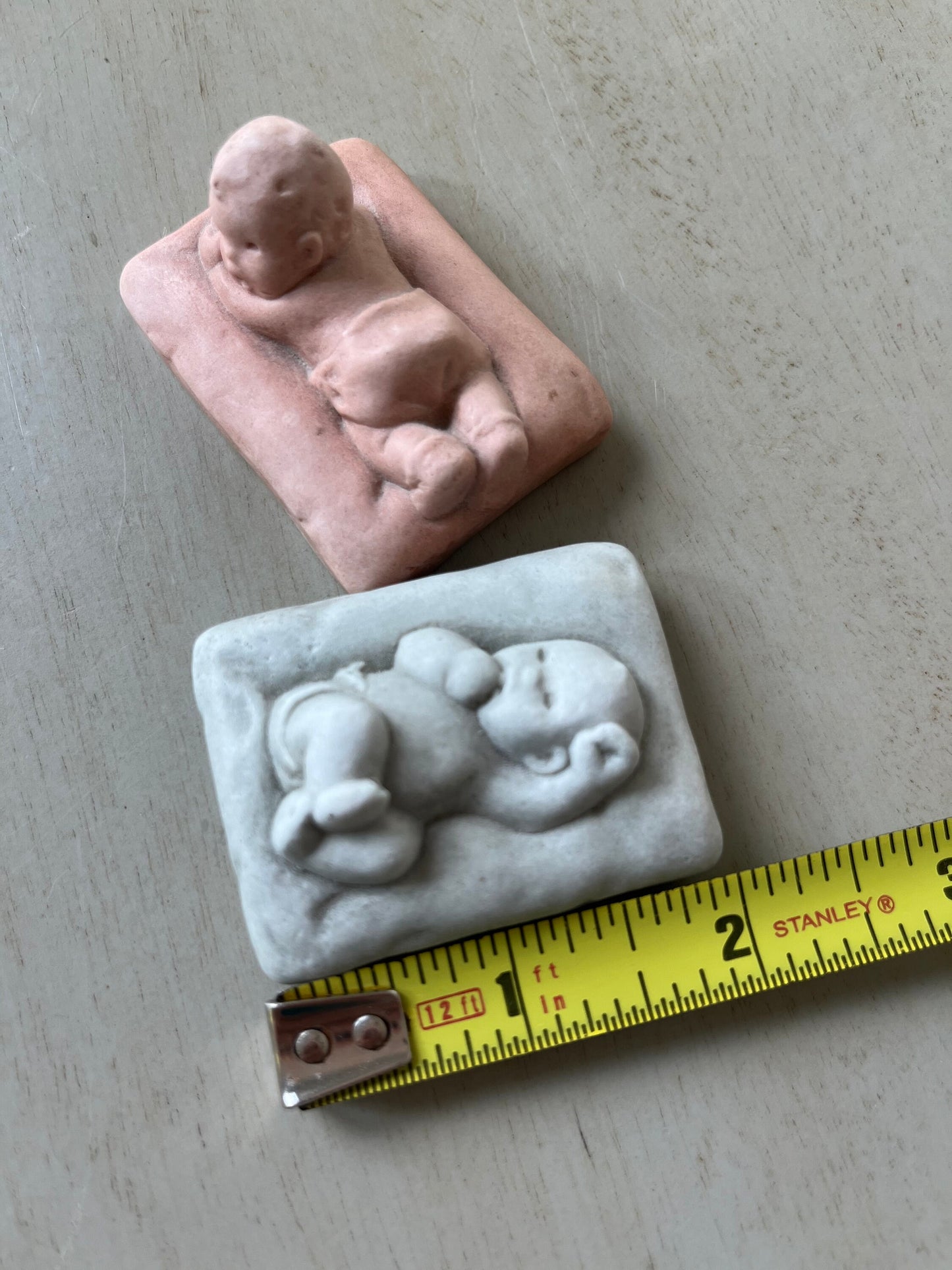 Pair of rare Catherine McCullough 1930 soap stone Kewpie Doll plaques