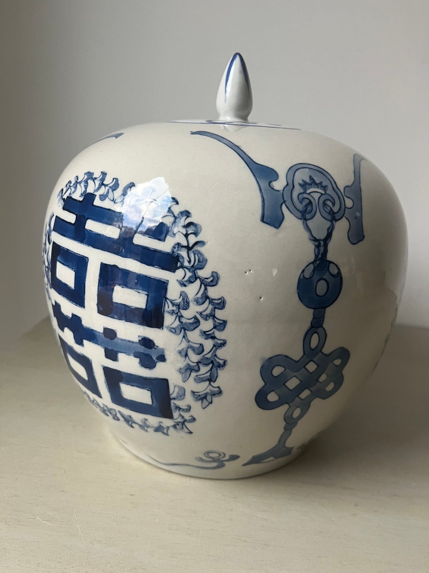 Vintage Double Happiness ginger jar