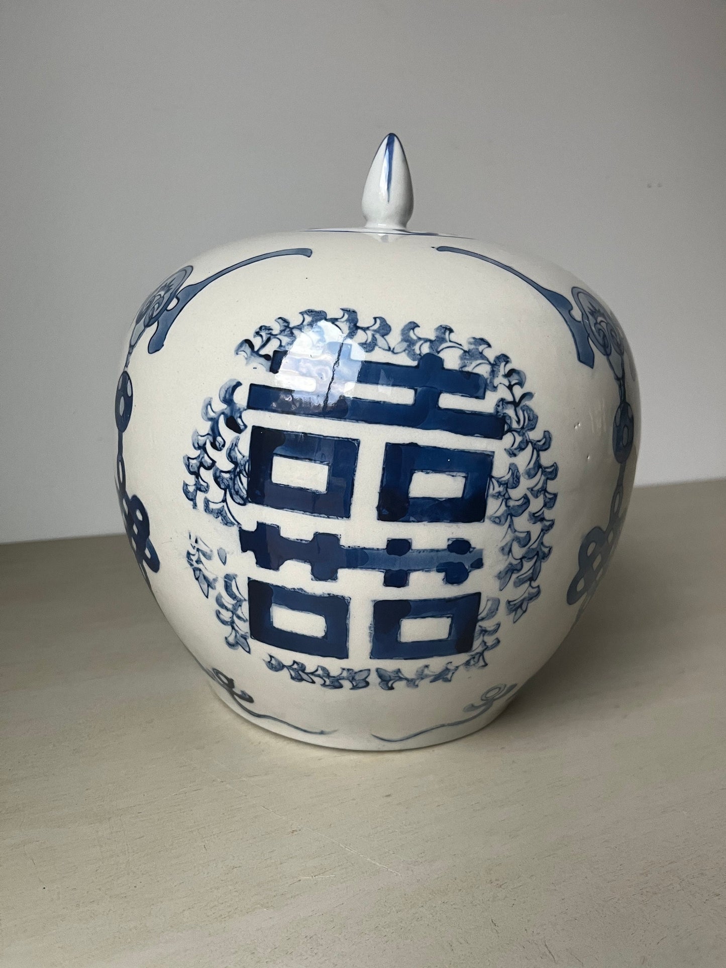 Vintage Double Happiness ginger jar