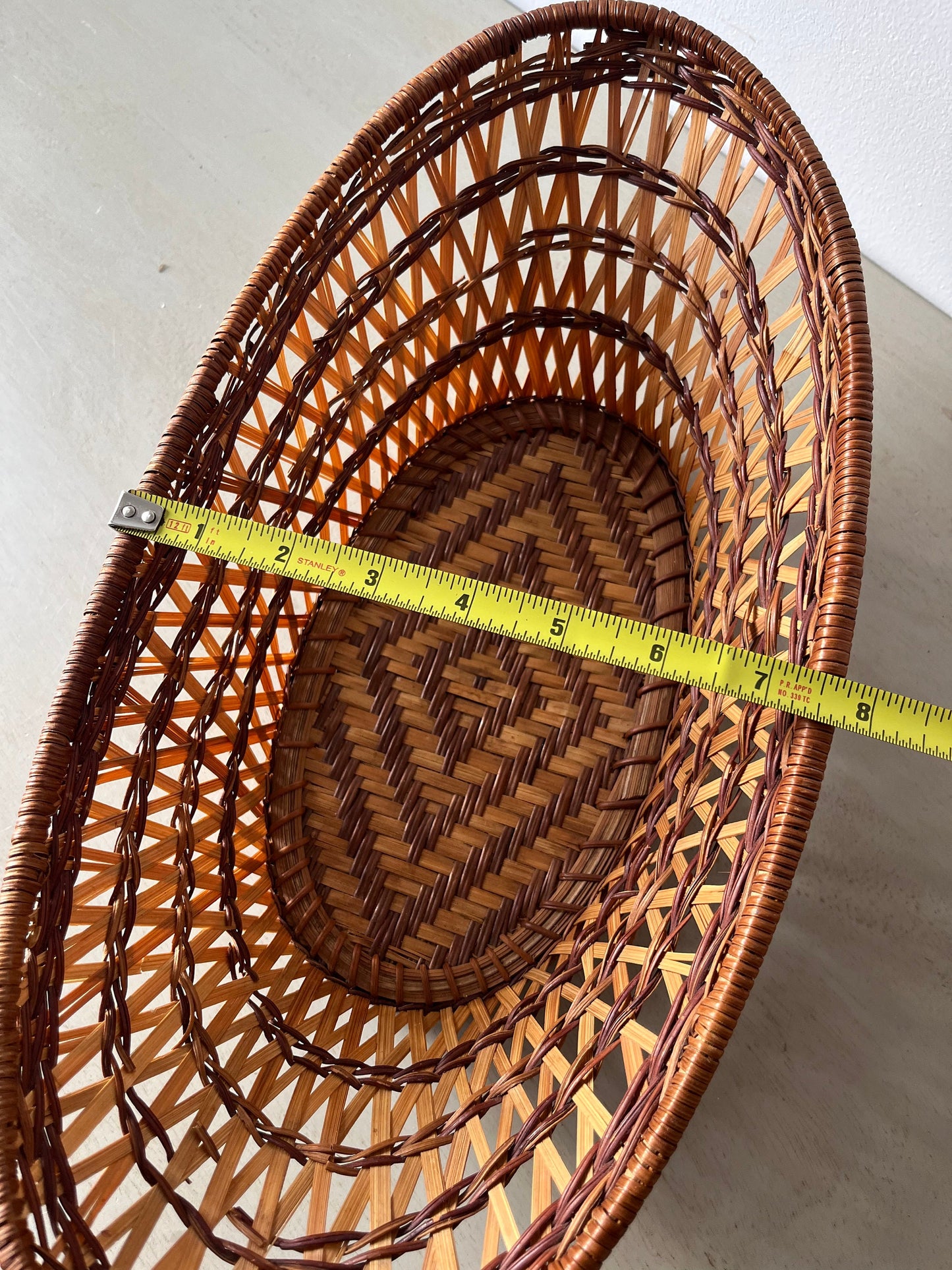 Really nice vintage BOHO wicker boat basket
