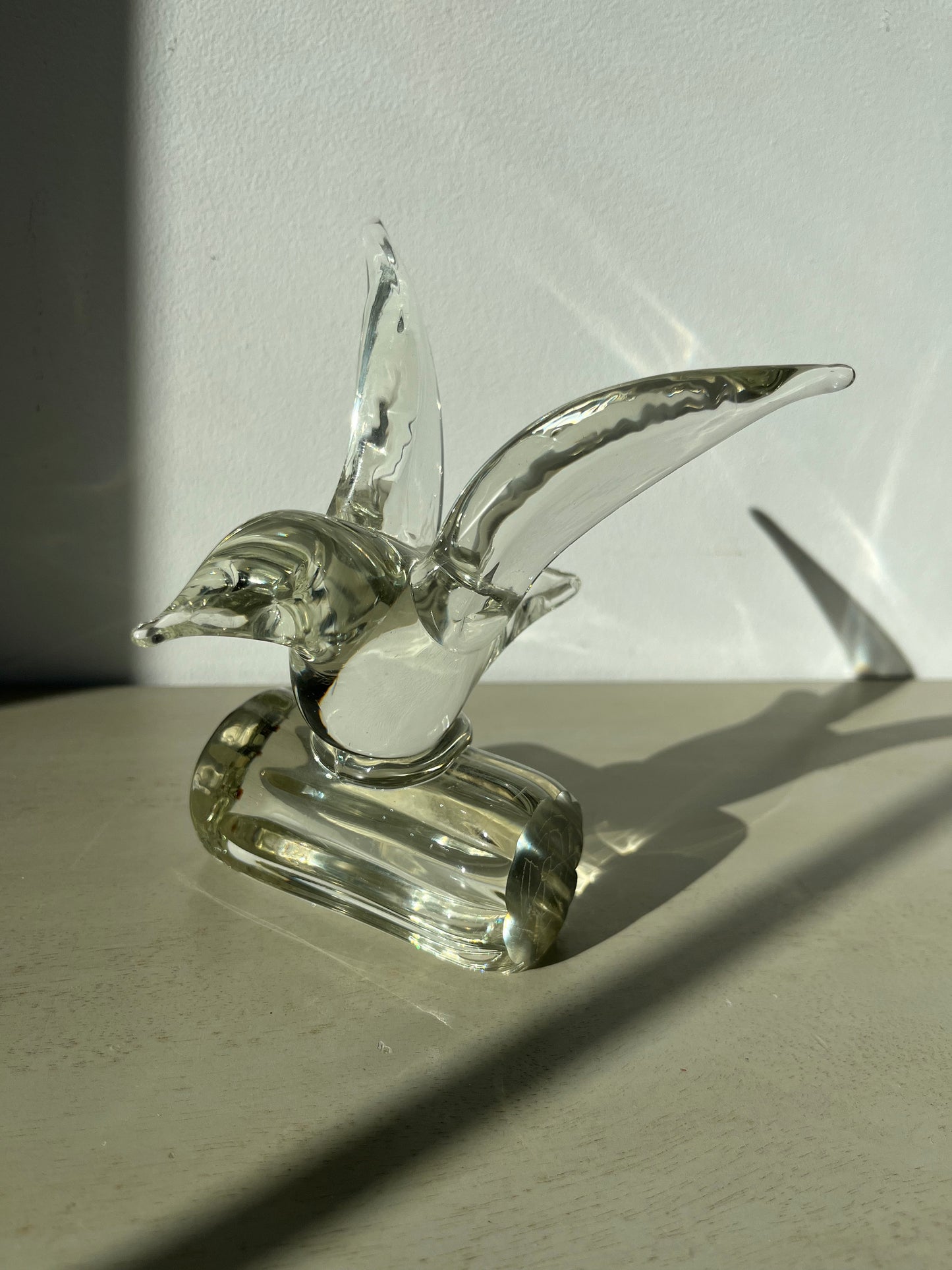 Vintage bird crystal glass figurine