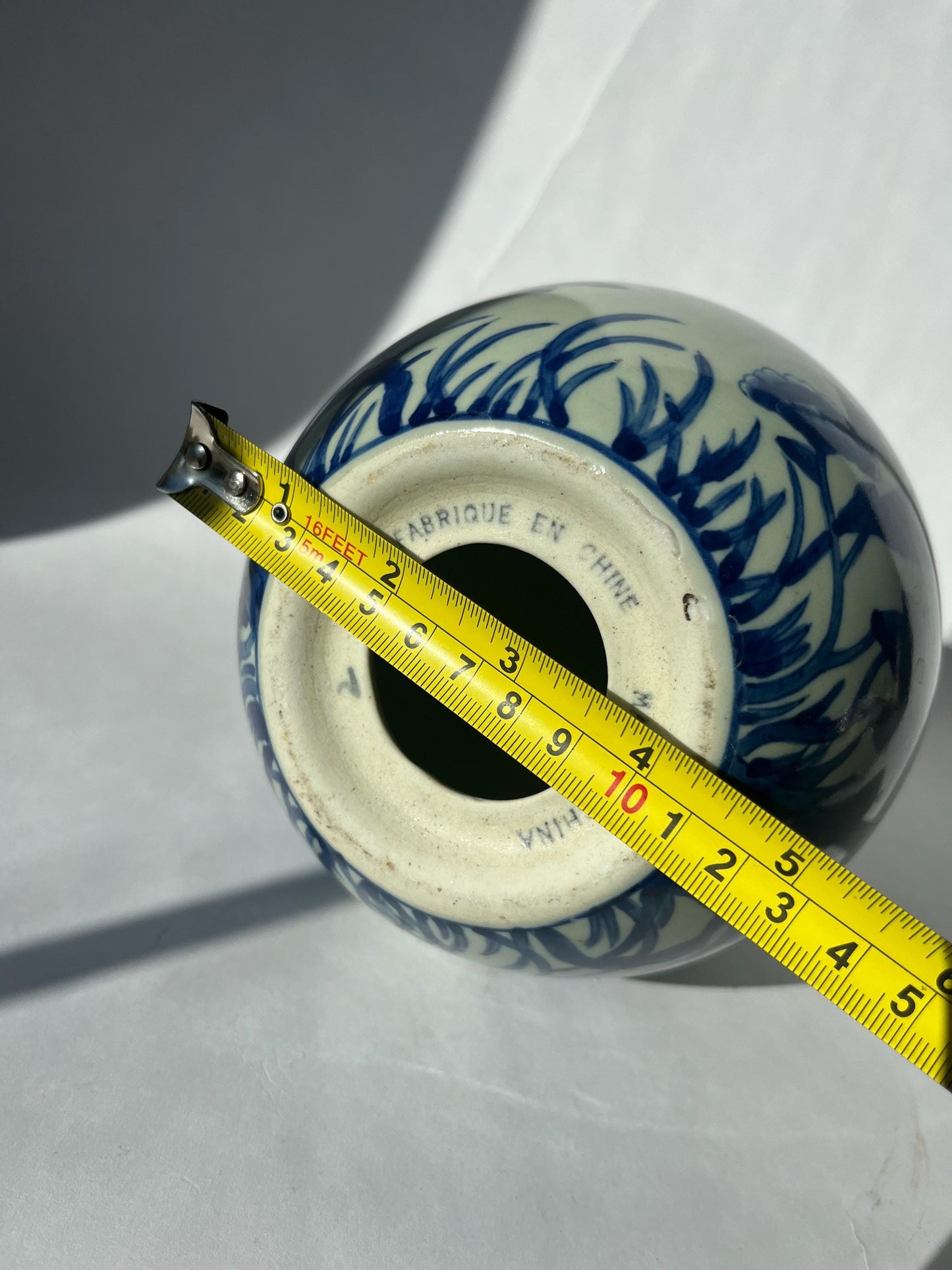 Vintage Bombay Blue & White Large Oriental Chinoiserie Egg
