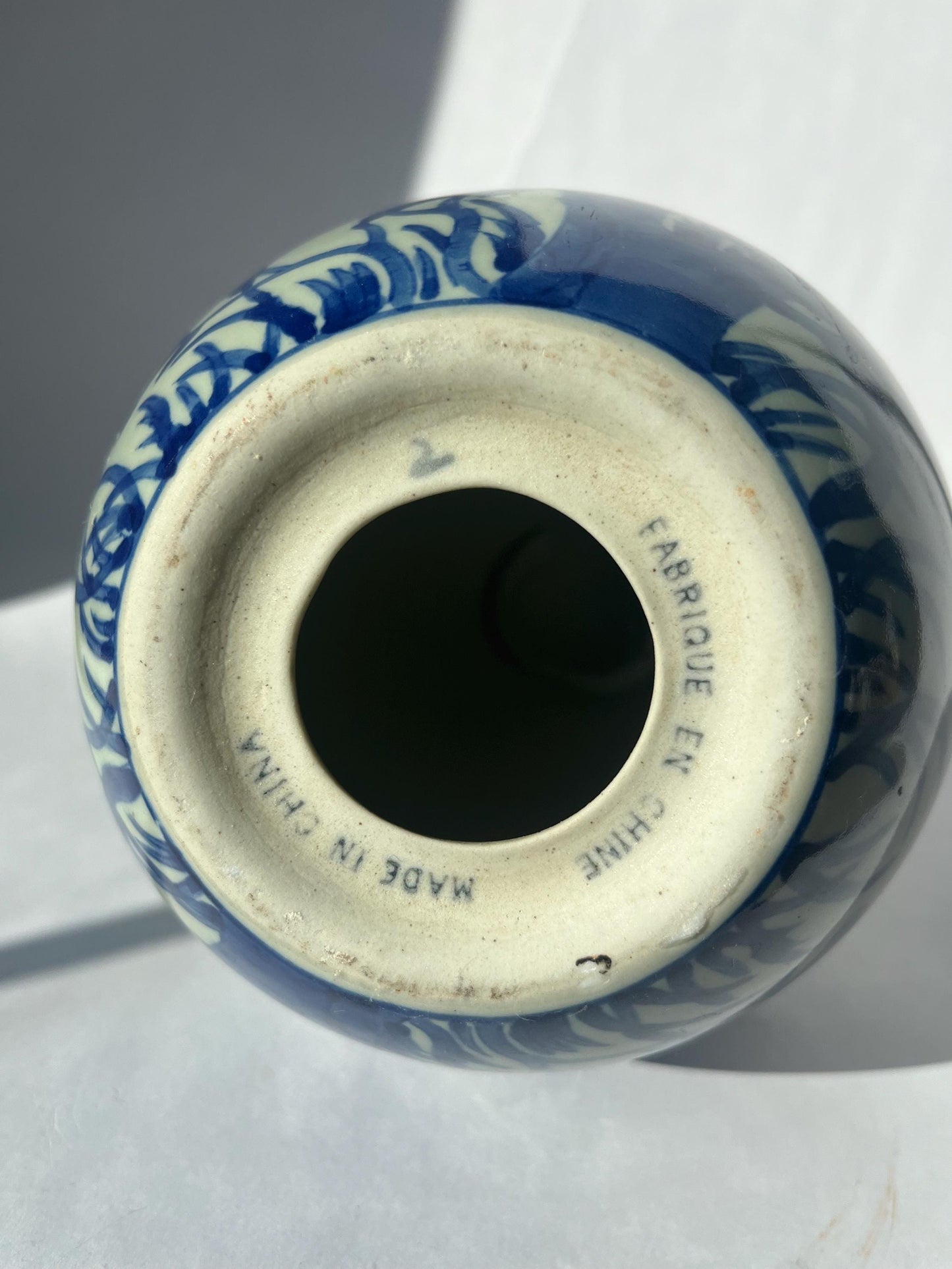 Vintage Bombay Blue & White Large Oriental Chinoiserie Egg