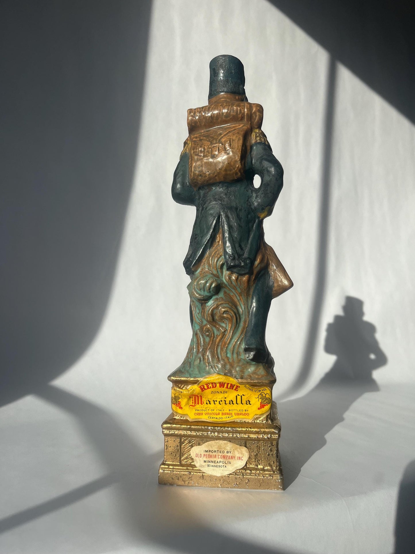 Vintage 1970s Napoleon Soldier red wine bottle / decanter