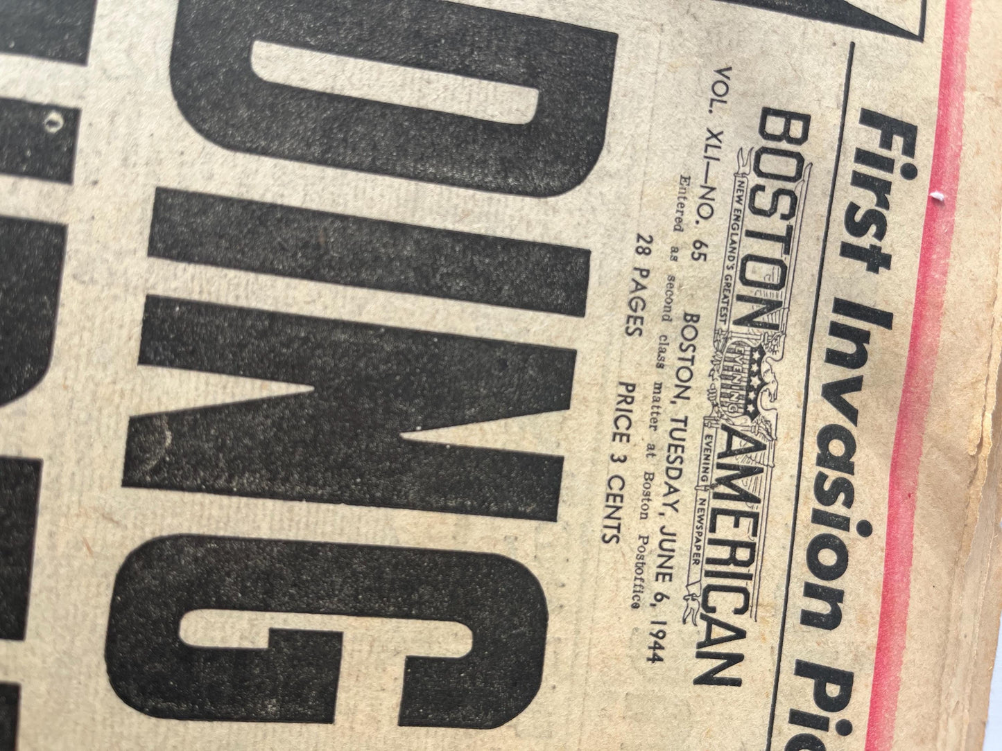 Vintage June 6 1944 D-Day Edition Newspaper