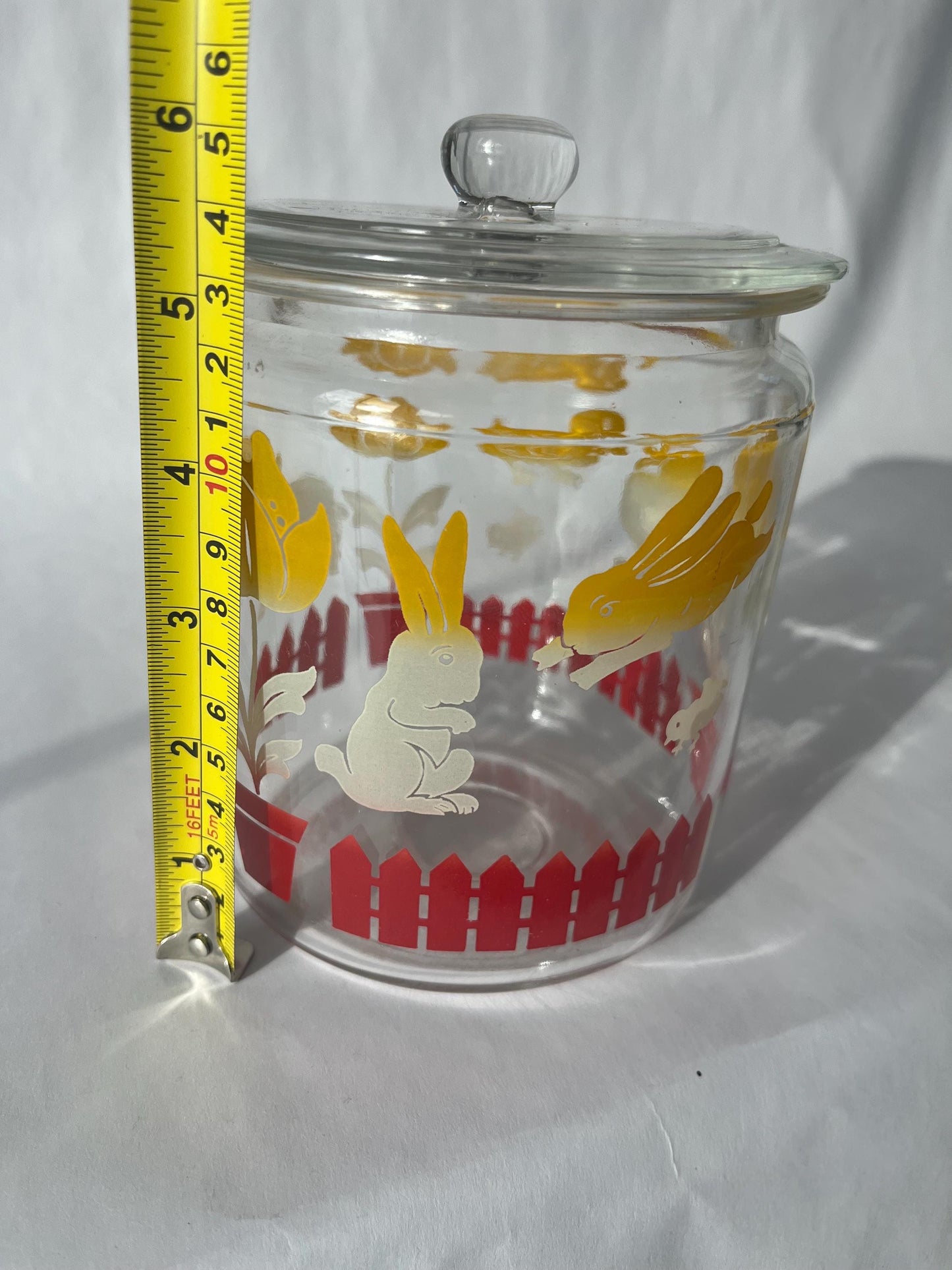 Vintage 1930s Anchor Hocking Provision Jar Lambs Duck Bunnies