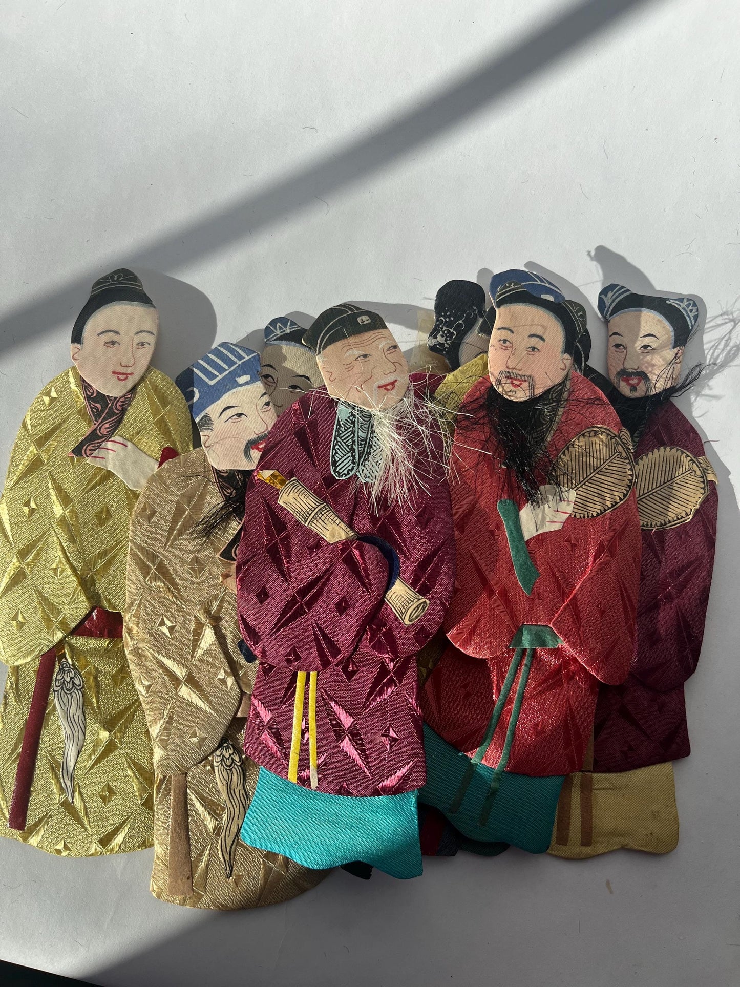 Vintage paper silk handmade oriental figurines