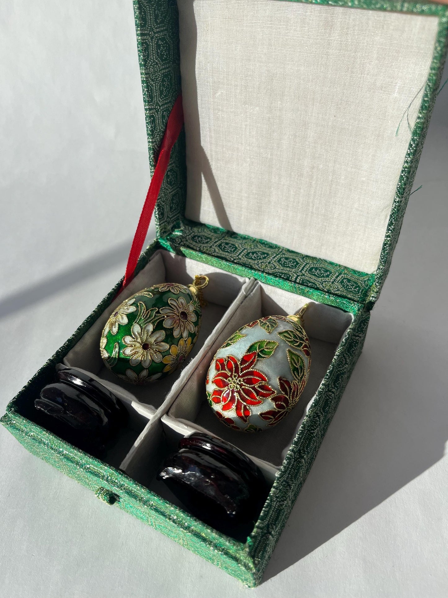 Miniature Cloissone Eggs Set of 2 in a Box