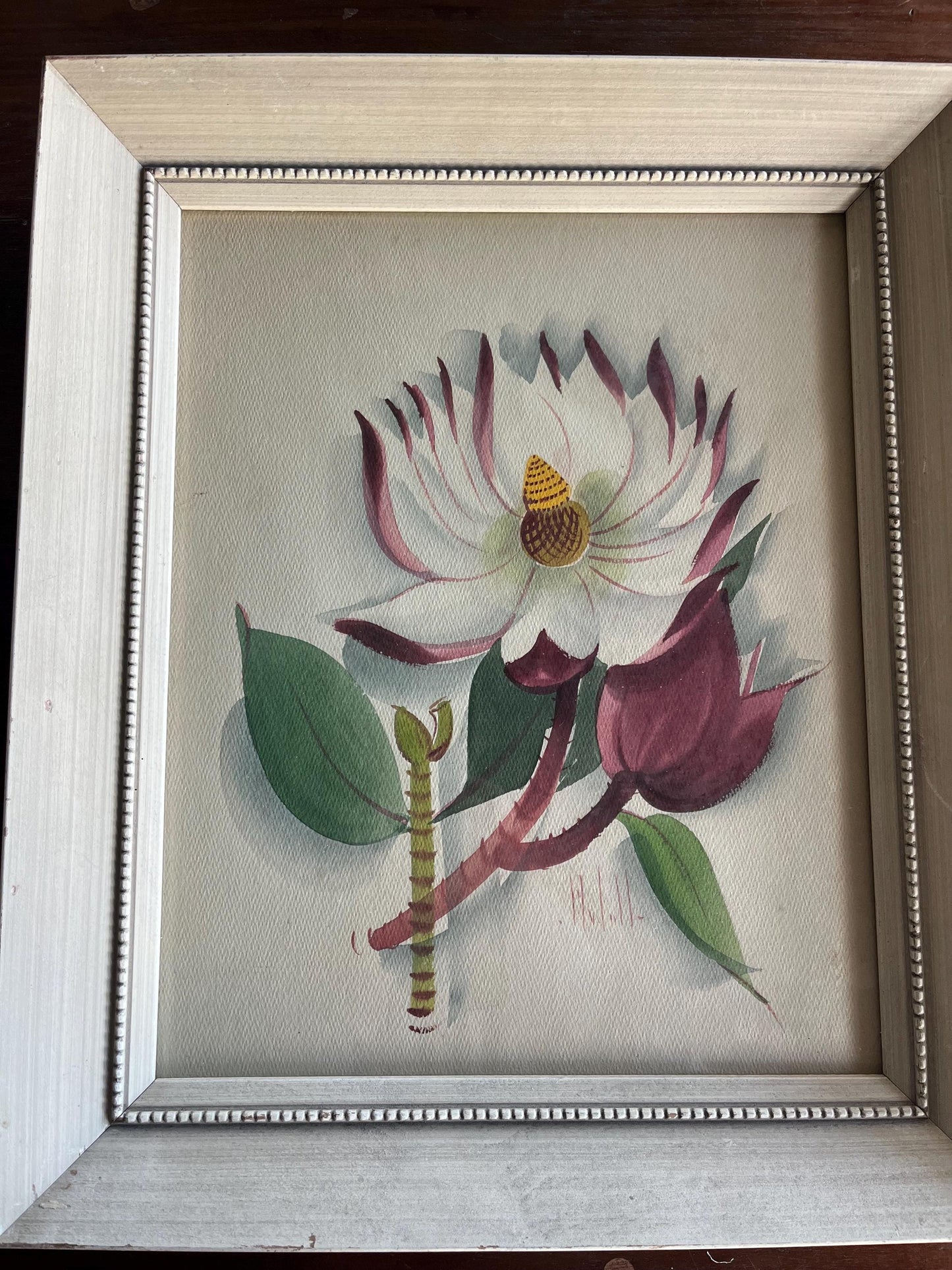Wonderful Pair of Vintage Framed Floral Paintings Signed by Artist