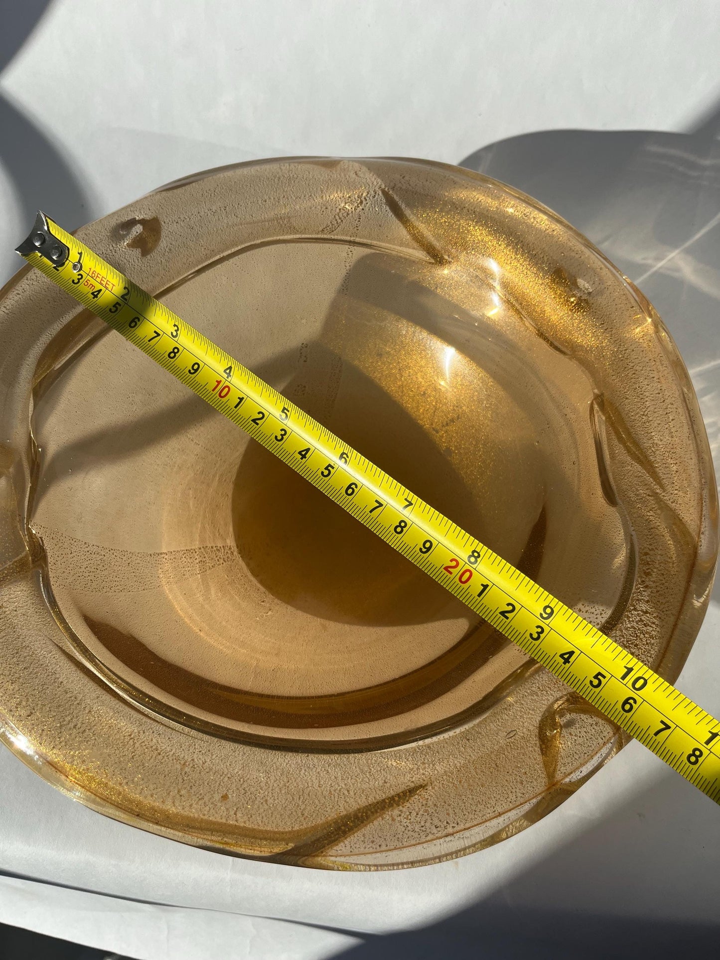 Rare MCM Vintage Murano Glass Amber Bowl