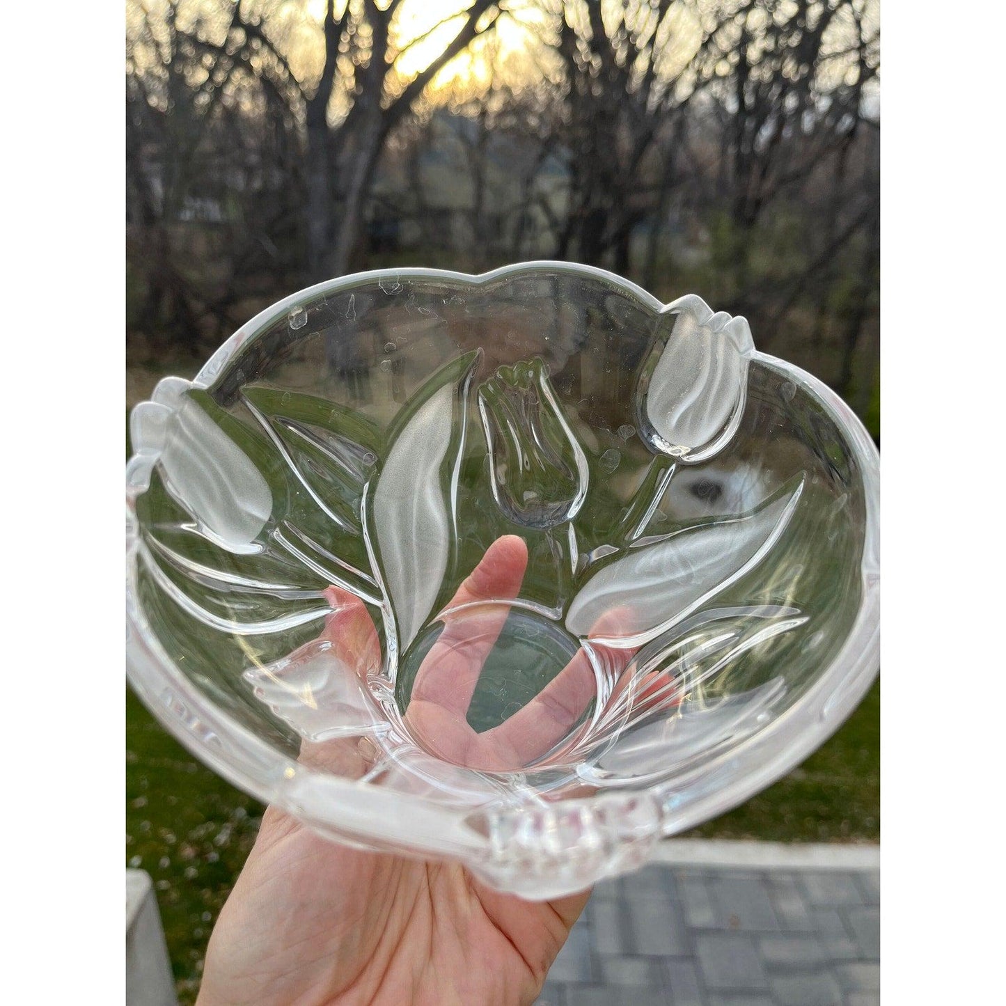 Vintage Mikasa ‘Spring Debut frosted tulips bowl