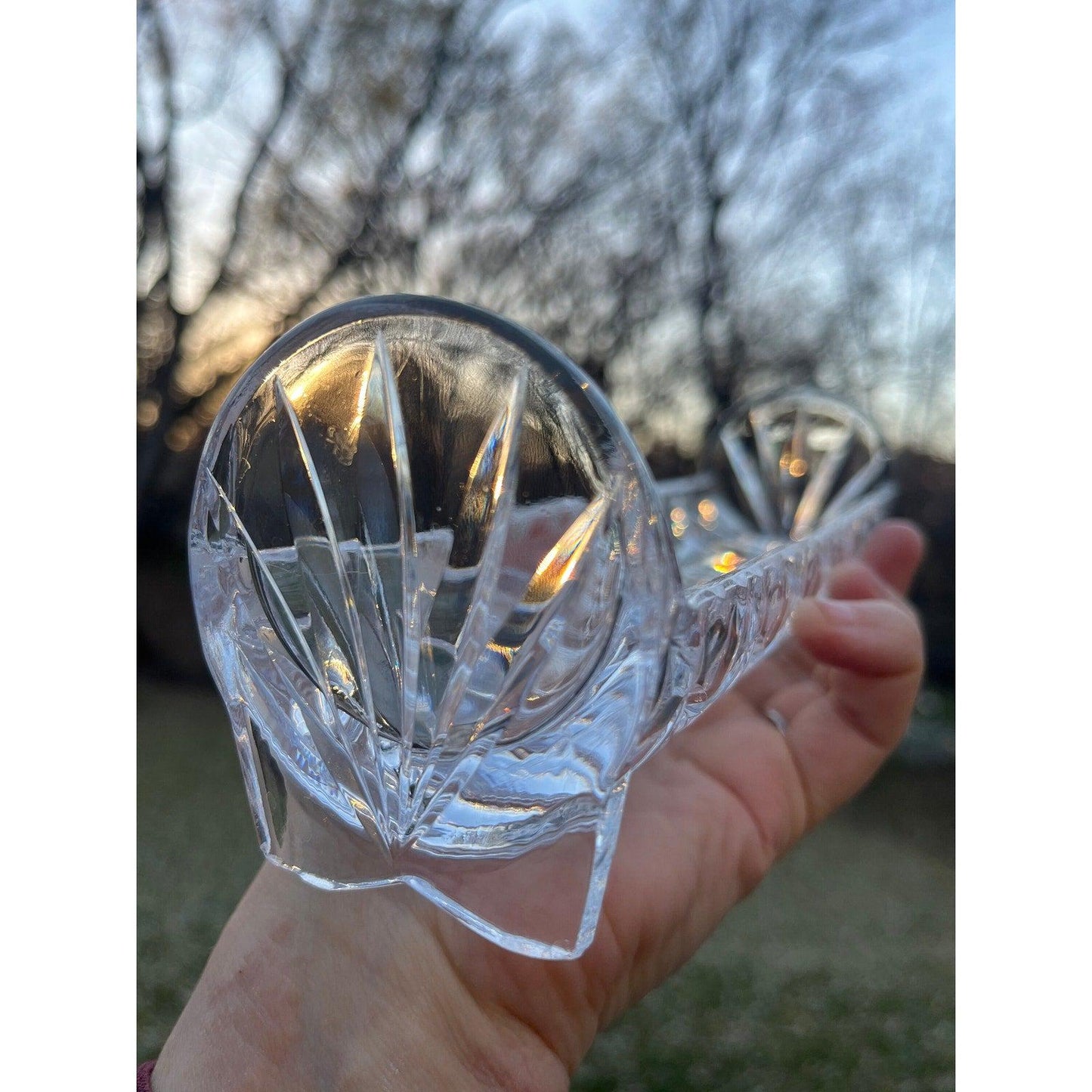 Vintage 1930s crystal sugar cube serving tray