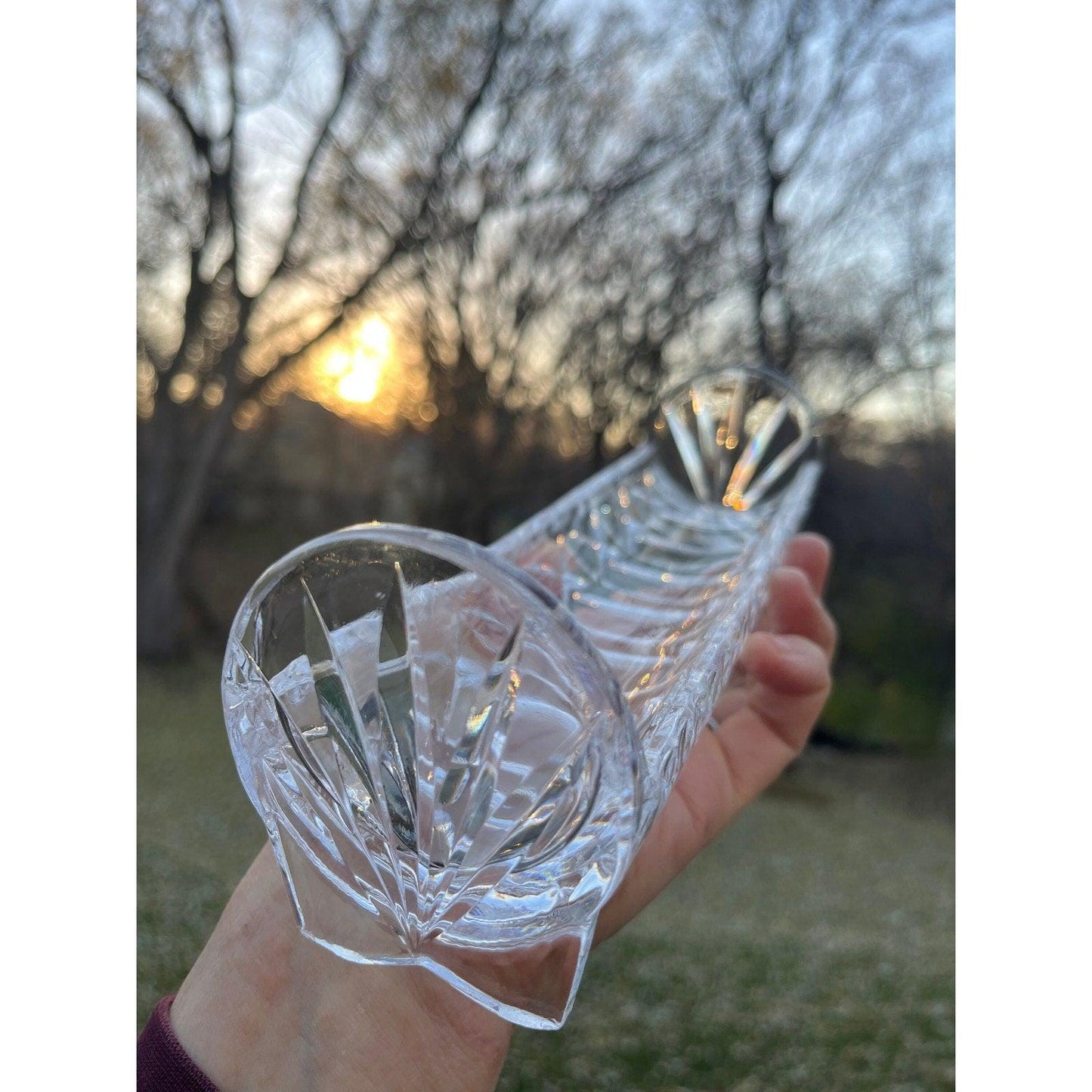 Vintage 1930s crystal sugar cube serving tray