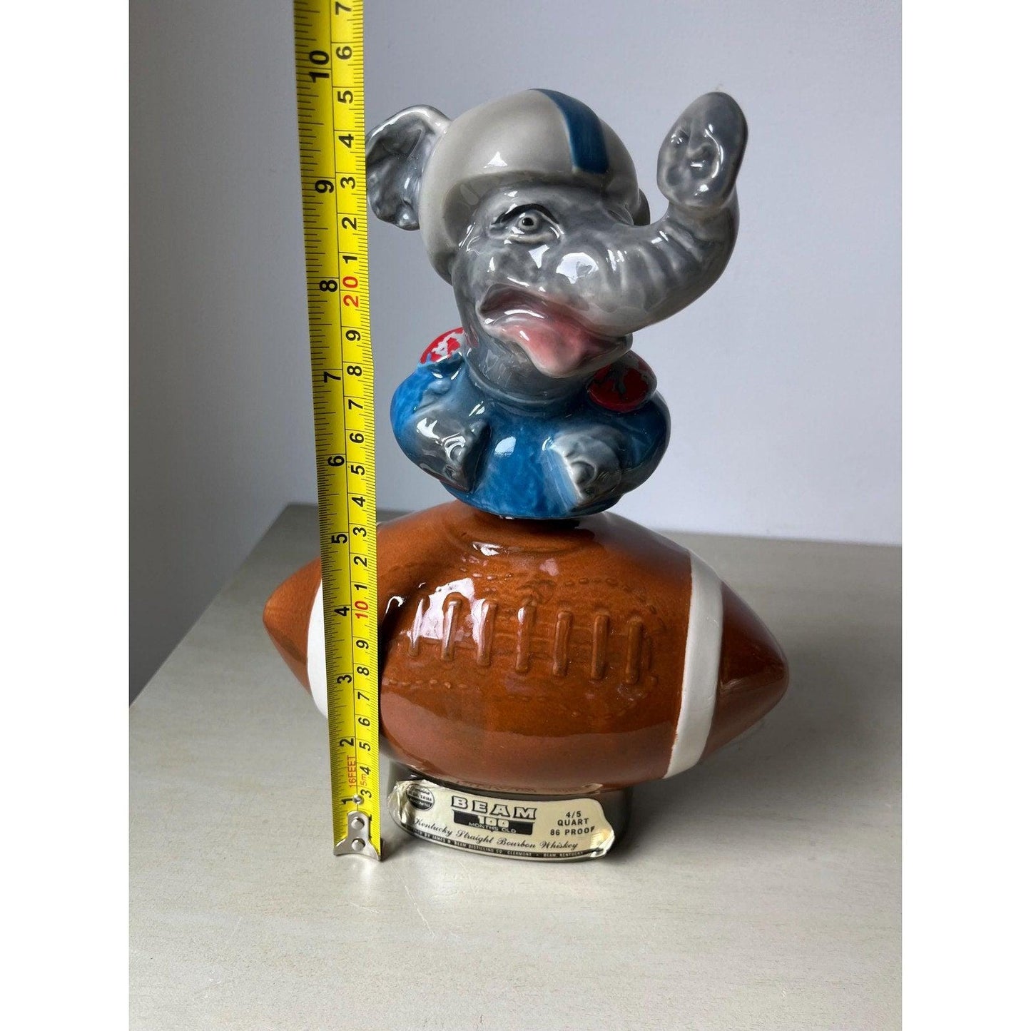 Vintage Jim Beam Elephant Football Whiskey Decanter 1972