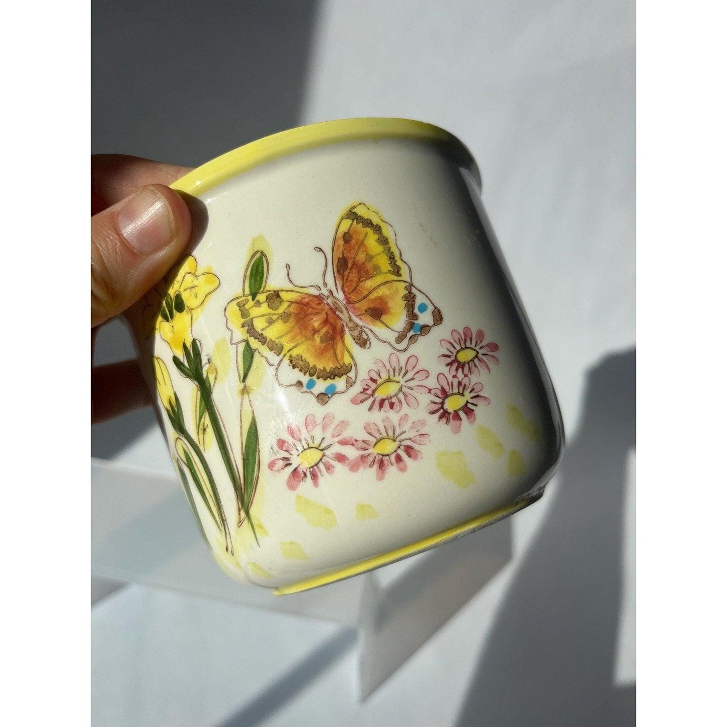 Vintage Ardco small planter with butterflies and flowers
