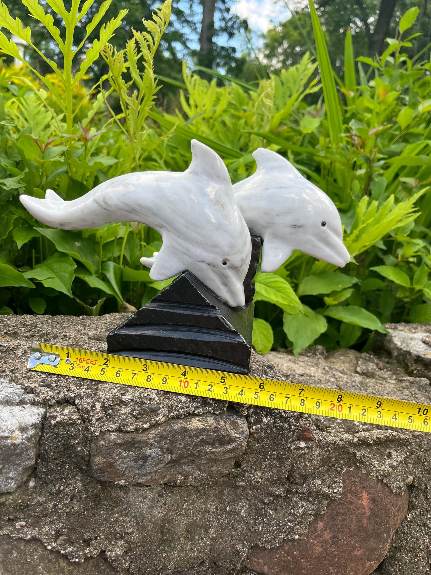 Superb Pair of Vintage Marble Dolphins