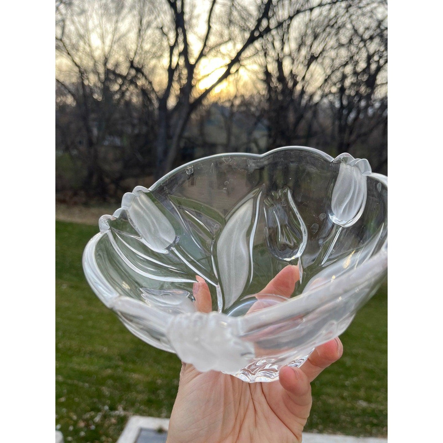 Vintage Mikasa ‘Spring Debut frosted tulips bowl