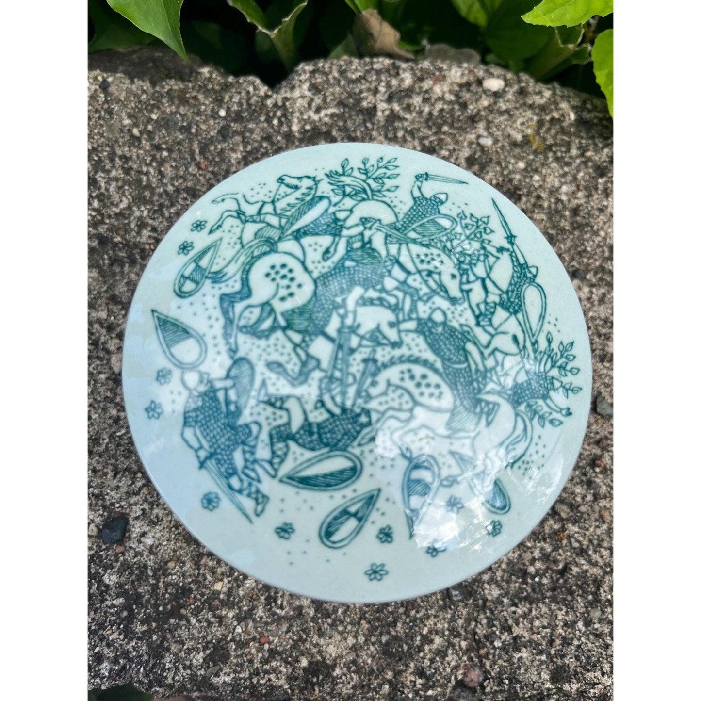Vintage Nymolle Hoyrup lidded trinket dish, made in Denmark
