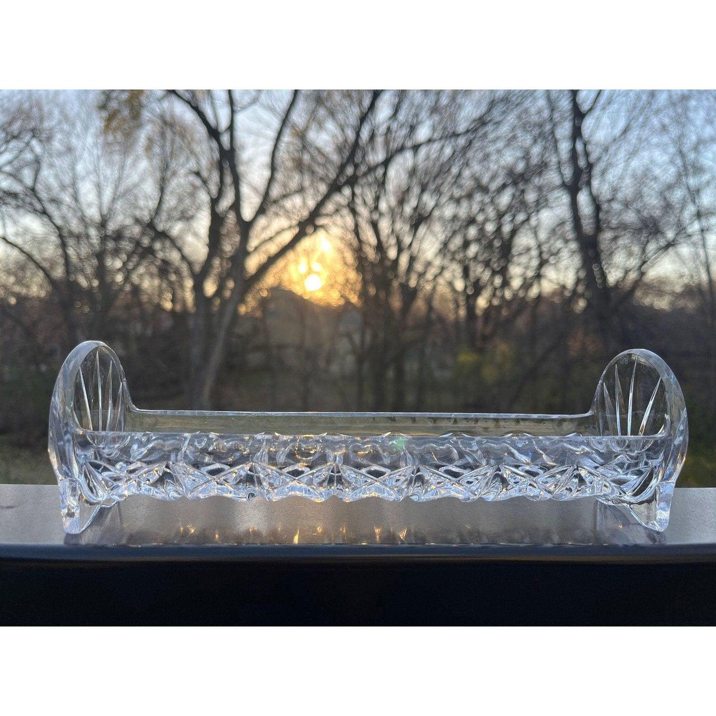 Vintage 1930s crystal sugar cube serving tray