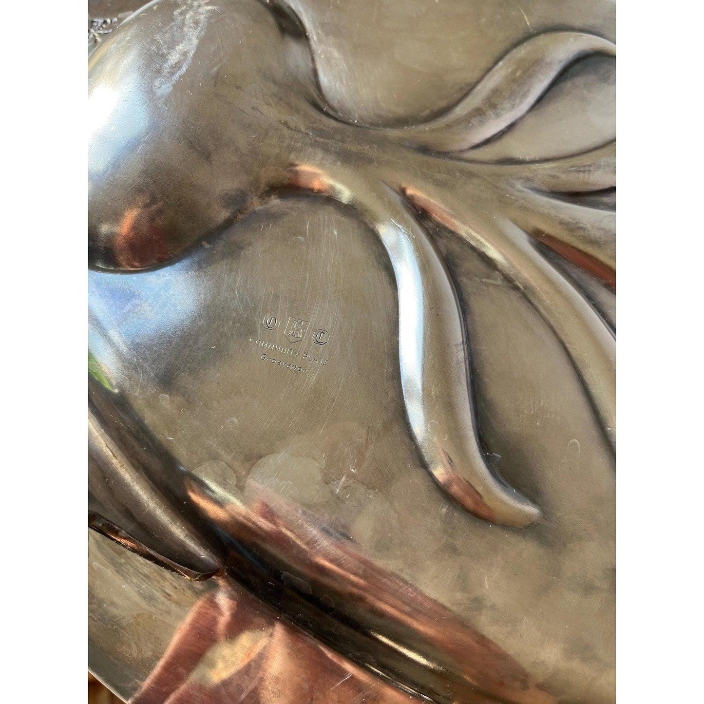 Oneida Silver Grosvenor Silverplated Meat Platter With Drip Well