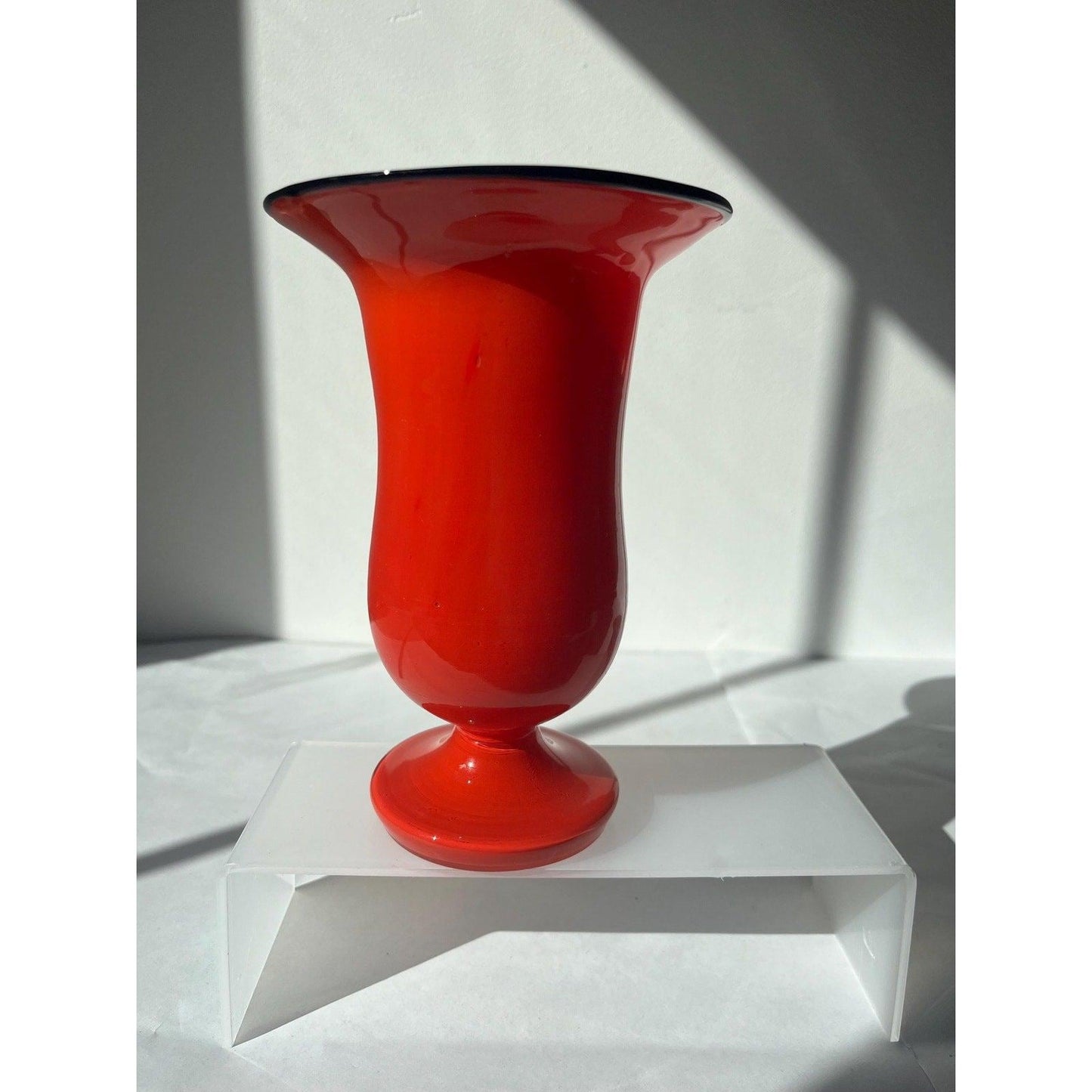1930s Bohemian Tango Glass Vase Made in Czechoslovakia