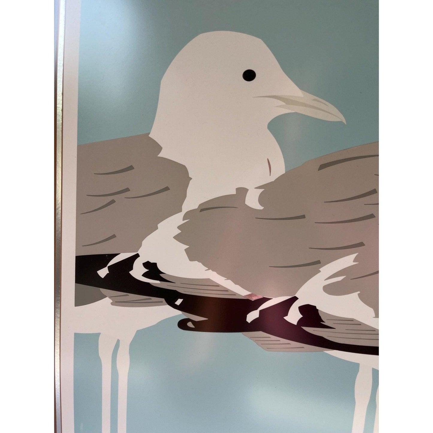 Vintage framed rare authentic print "Seagulls" by Kevin Newman