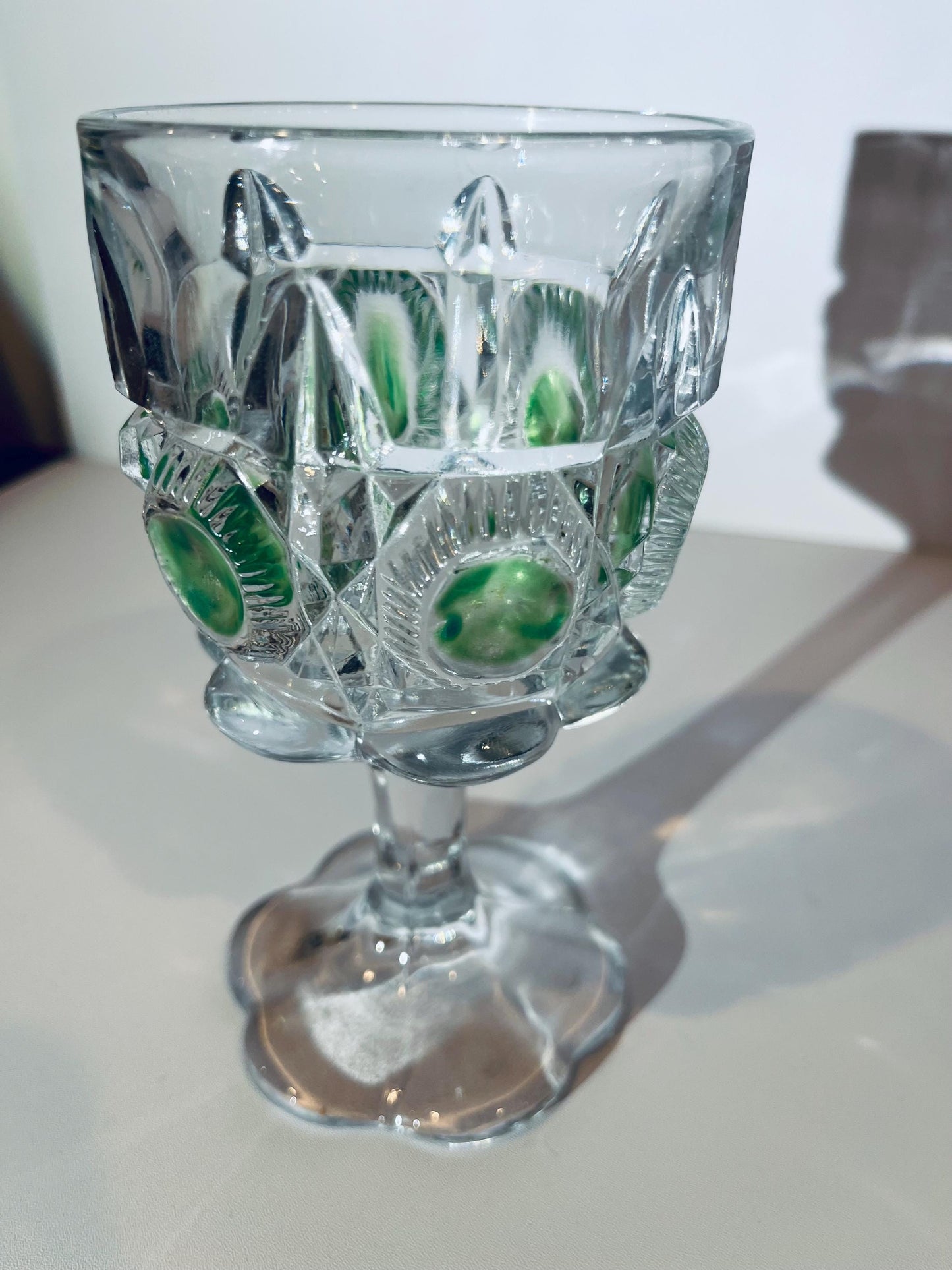 EAPG Early American Pattern Glass Bulls Eye and Daisy Newport Goblets
