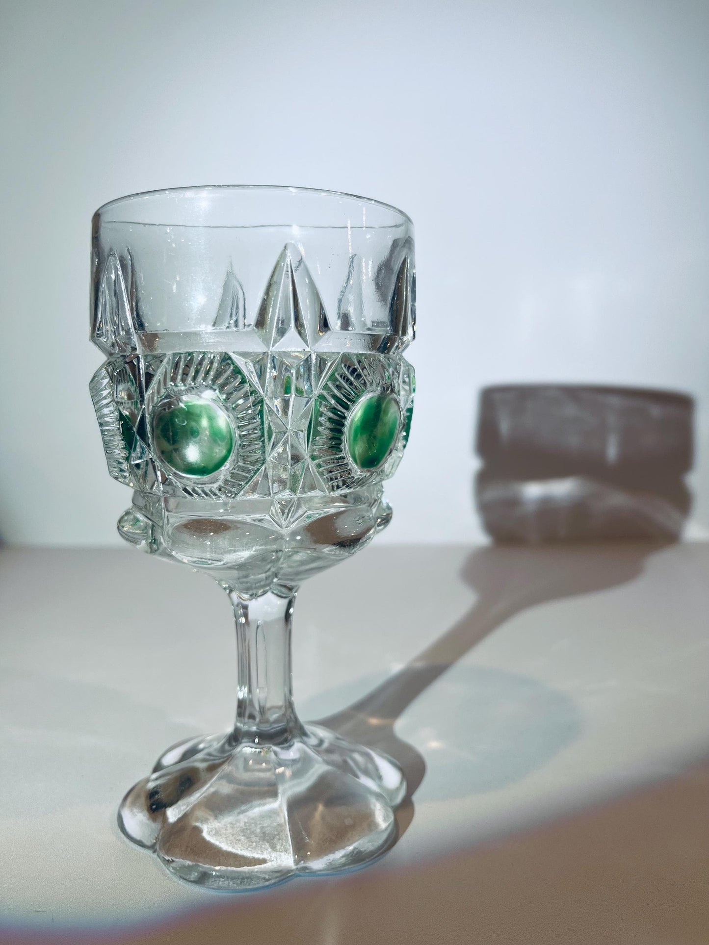 EAPG Early American Pattern Glass Bulls Eye and Daisy Newport Goblets