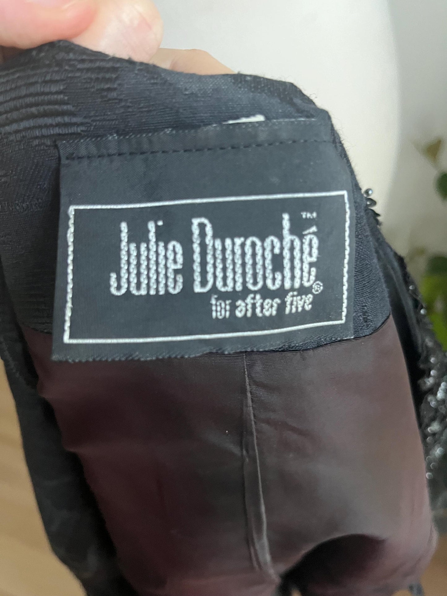 Vintage Julie Duroche By After Five Sequin Elegant Jacket Top Black Size 10