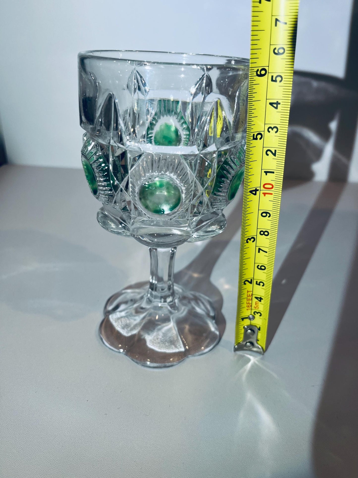 EAPG Early American Pattern Glass Bulls Eye and Daisy Newport Goblets