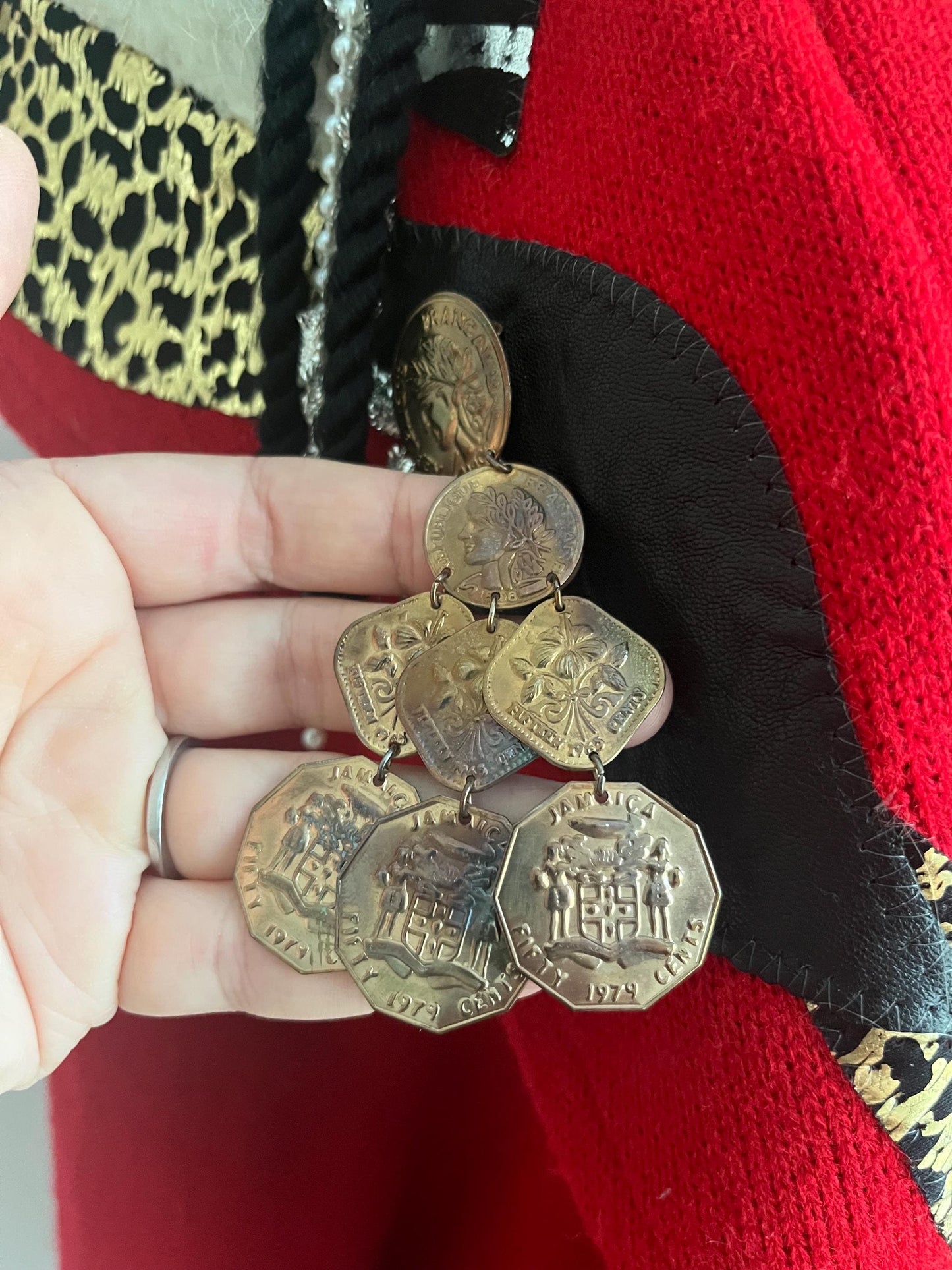 One Of A Kind Red Vintage Knit Cardigan