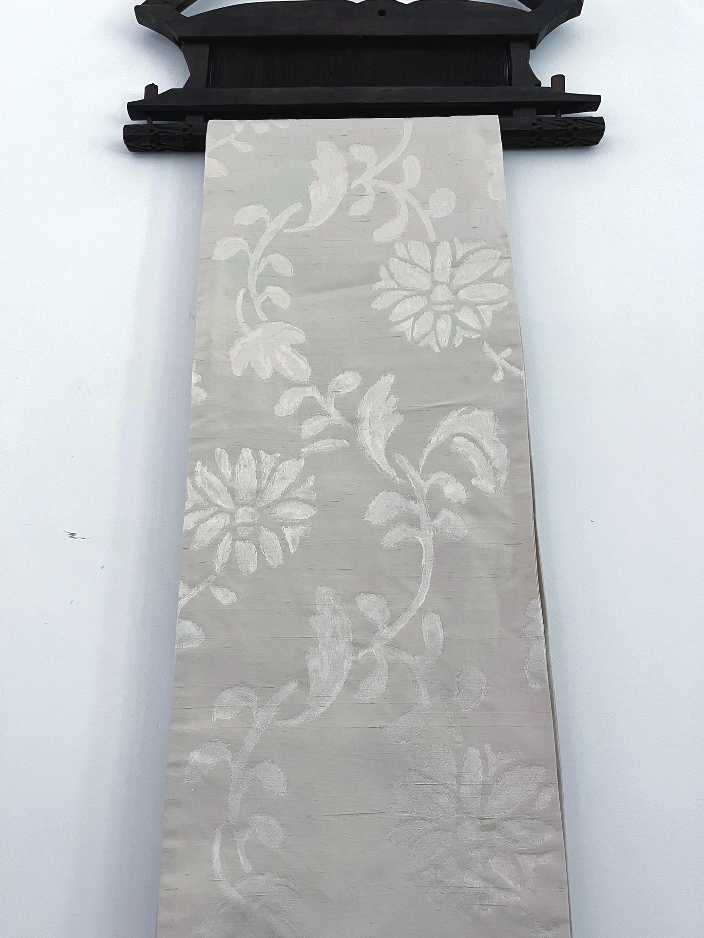 Thai Wood Frame Hanger with a Bell and Silk Cloth