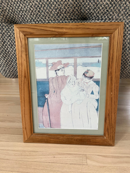 Vintage framed Mary Cassatt print “On the Omnibus