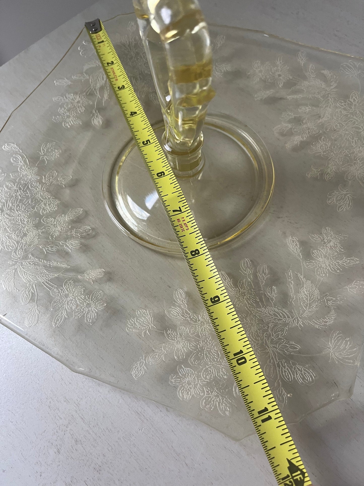 Vintage Paden City yellow square sandwich / high tea tray