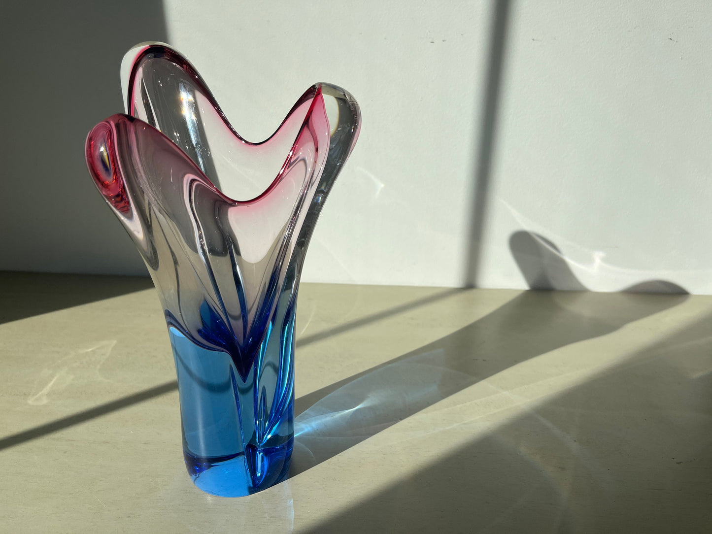 Amazing vintage Czech glass Josef Hospodka Chribska vase