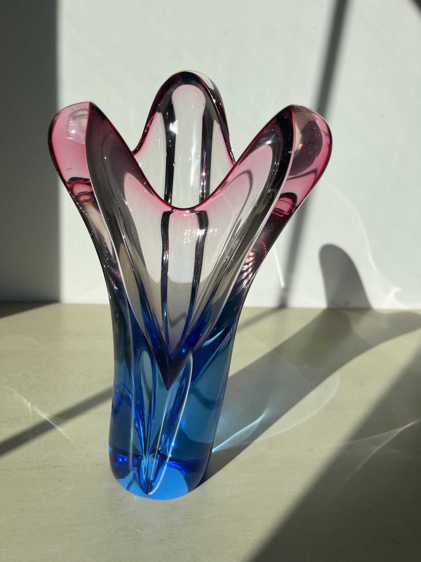 Amazing vintage Czech glass Josef Hospodka Chribska vase