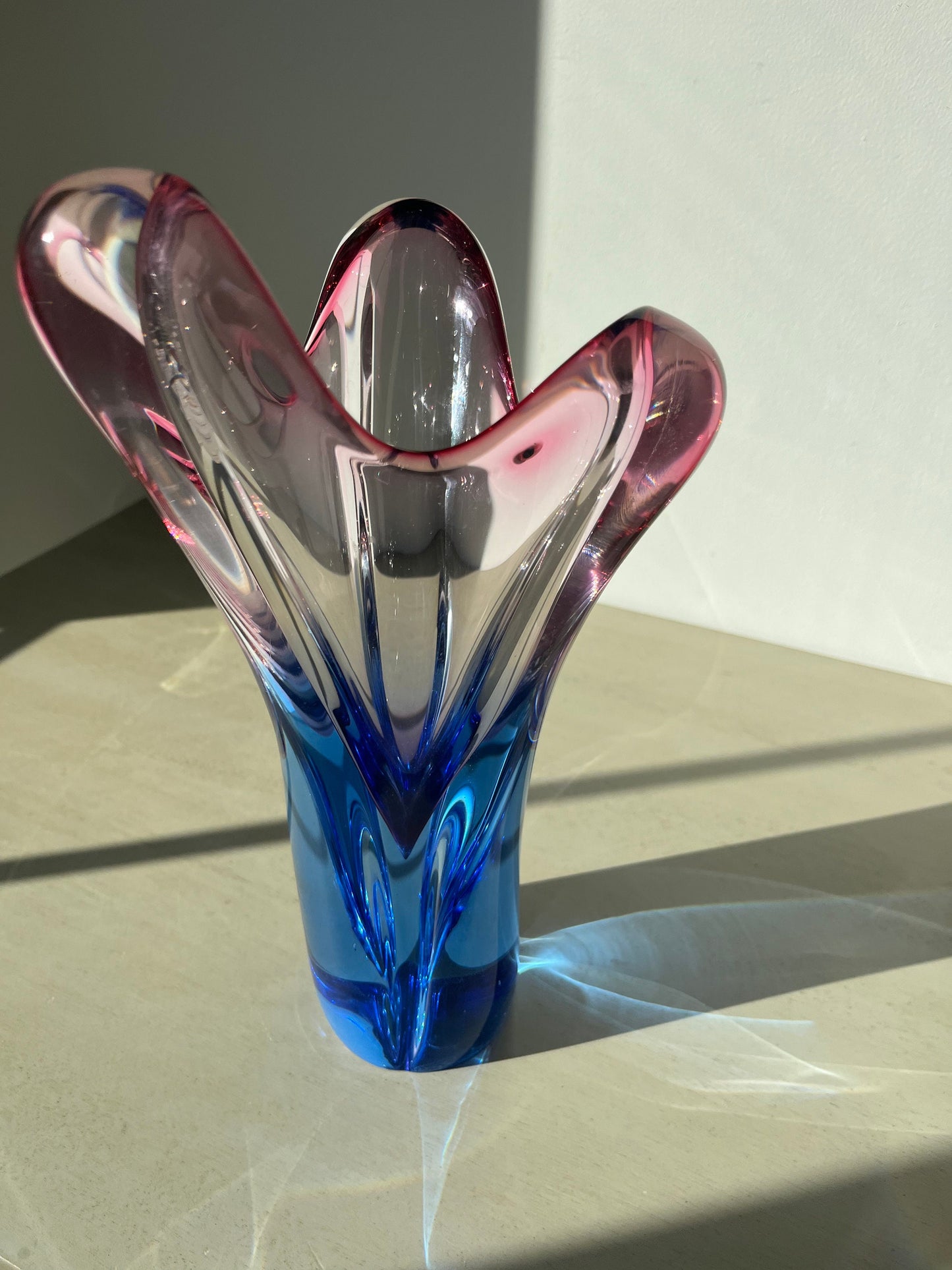 Amazing vintage Czech glass Josef Hospodka Chribska vase