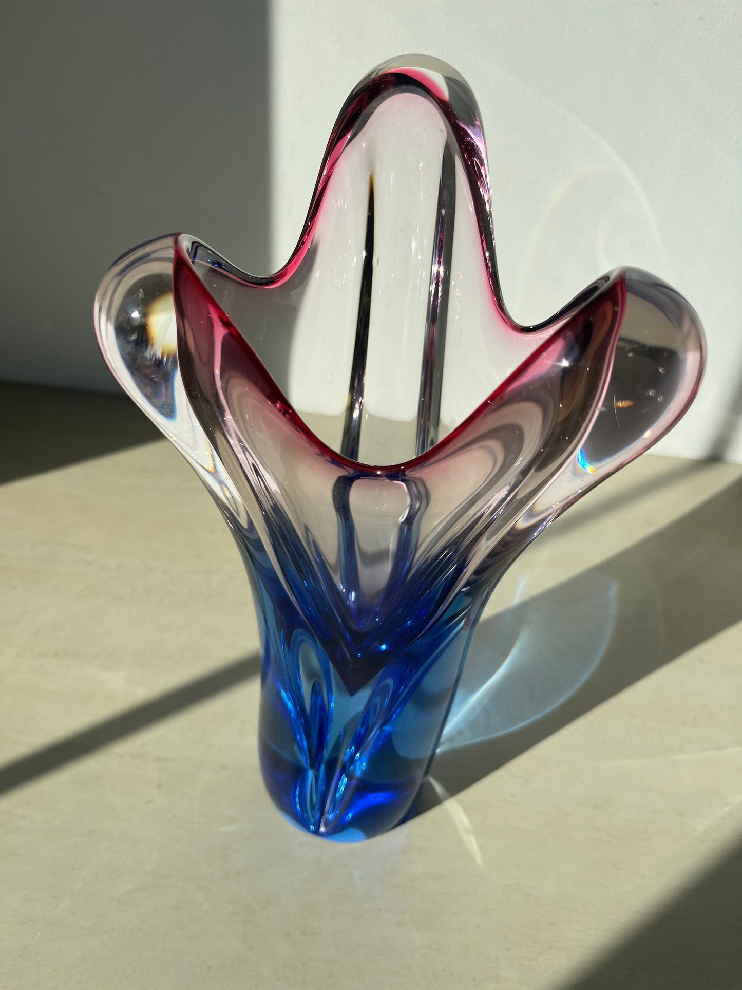 Amazing vintage Czech glass Josef Hospodka Chribska vase