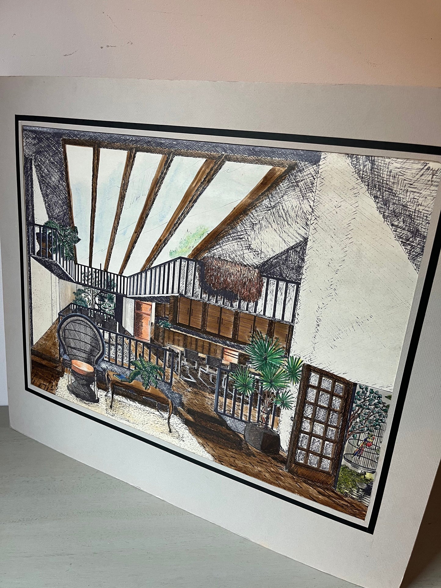 3 awesome mid-century modern interior design drawings