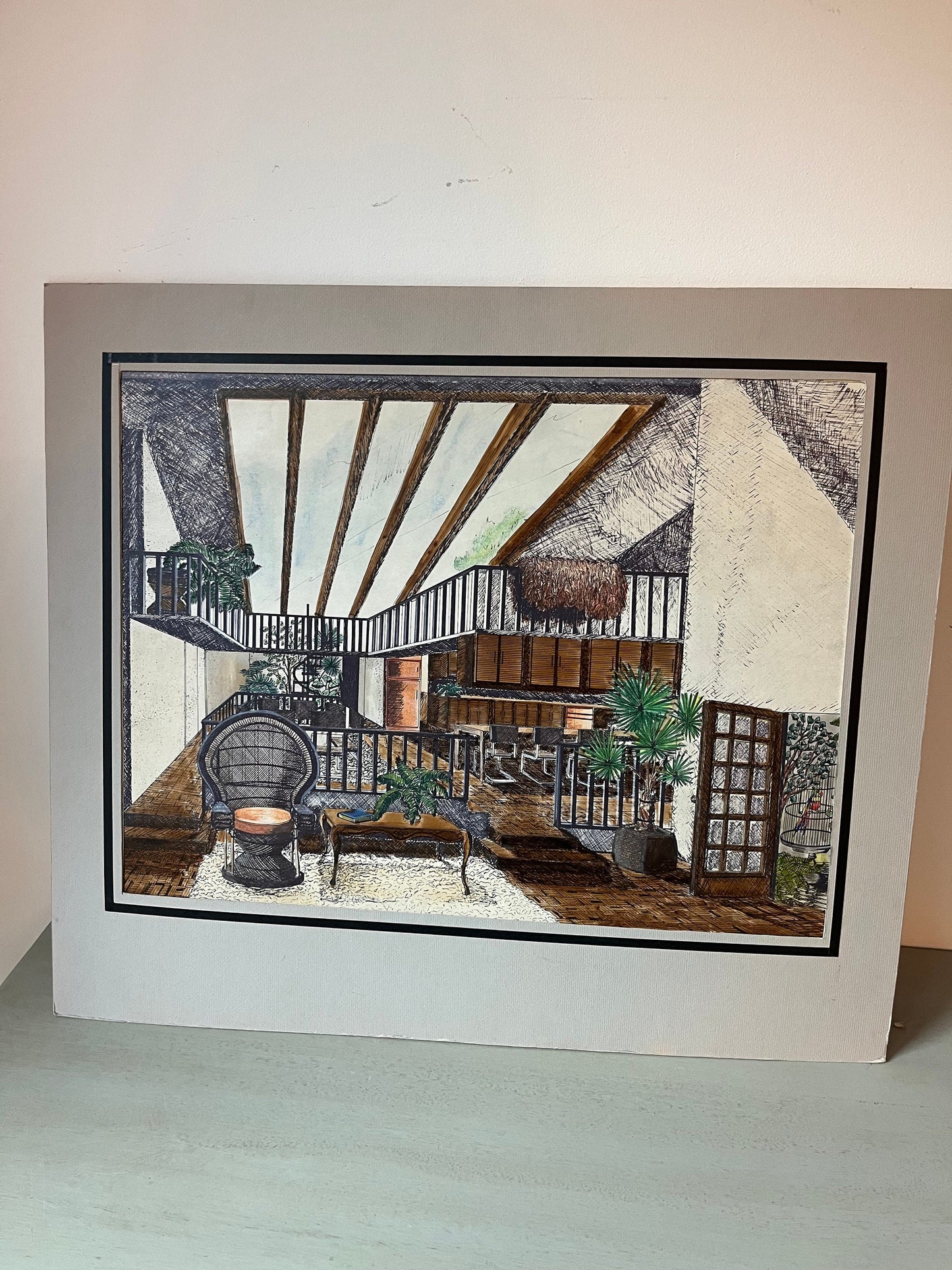 3 awesome mid-century modern interior design drawings