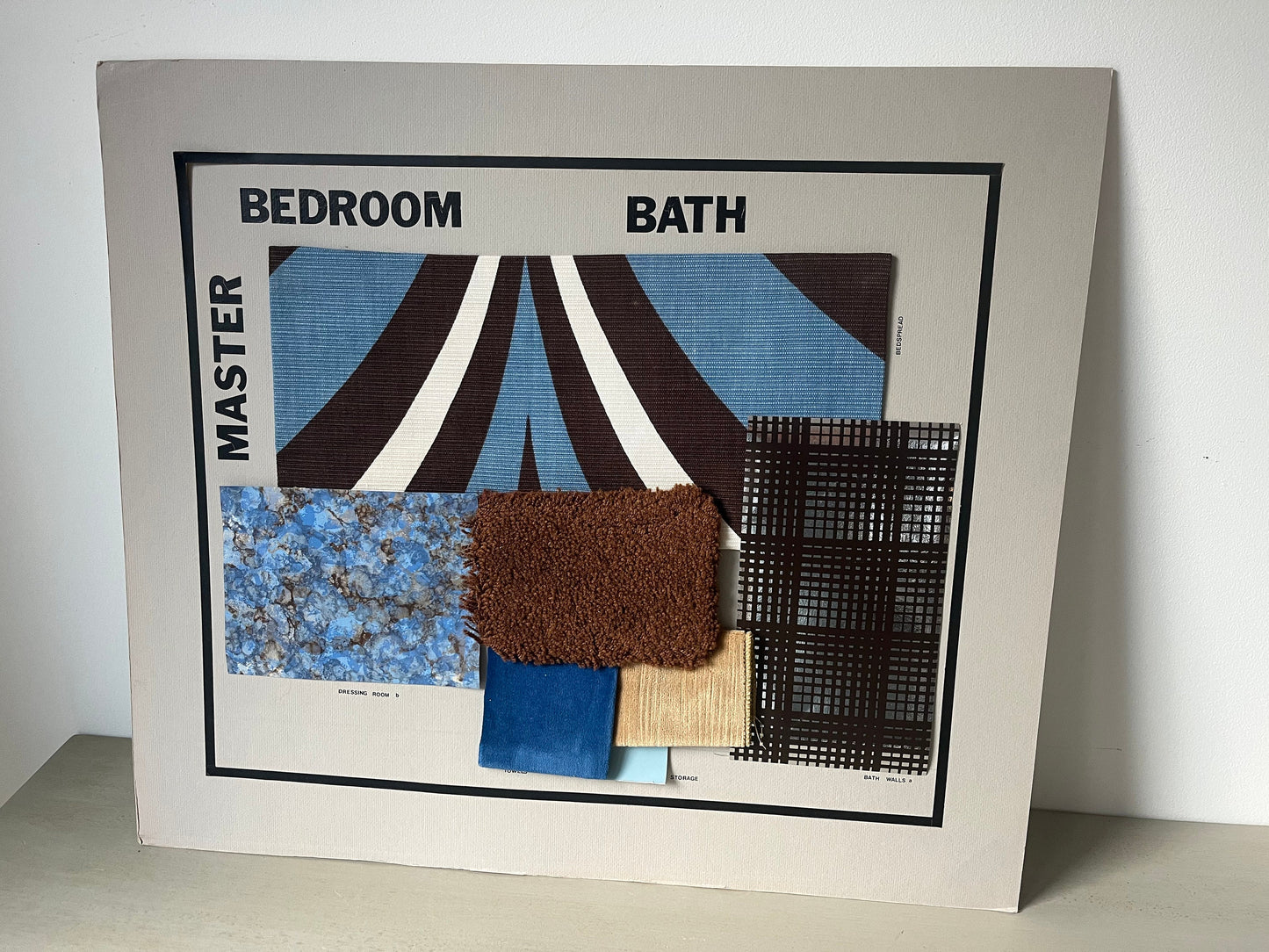 WOW!! Vintage MCM interior design mood boards with material swatches