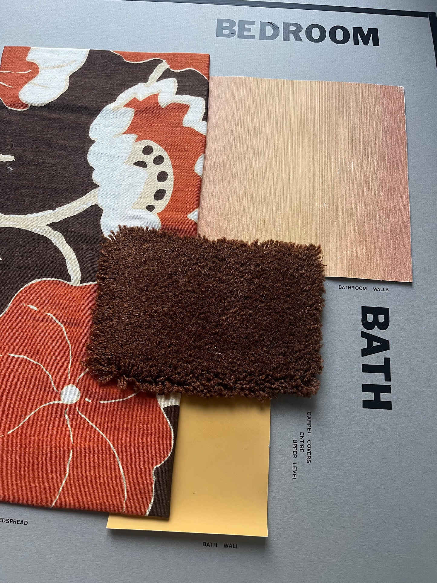 WOW!! Vintage MCM interior design mood boards with material swatches