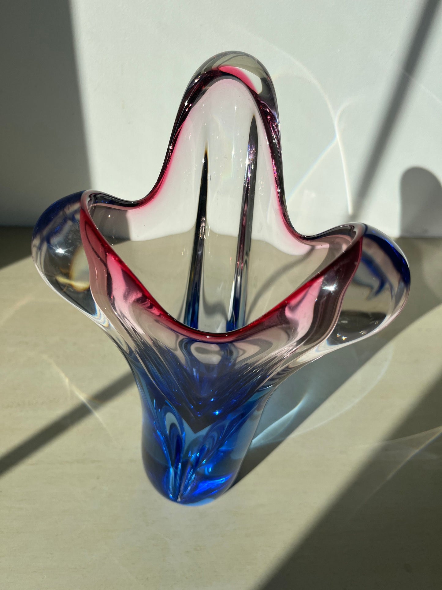 Amazing vintage Czech glass Josef Hospodka Chribska vase