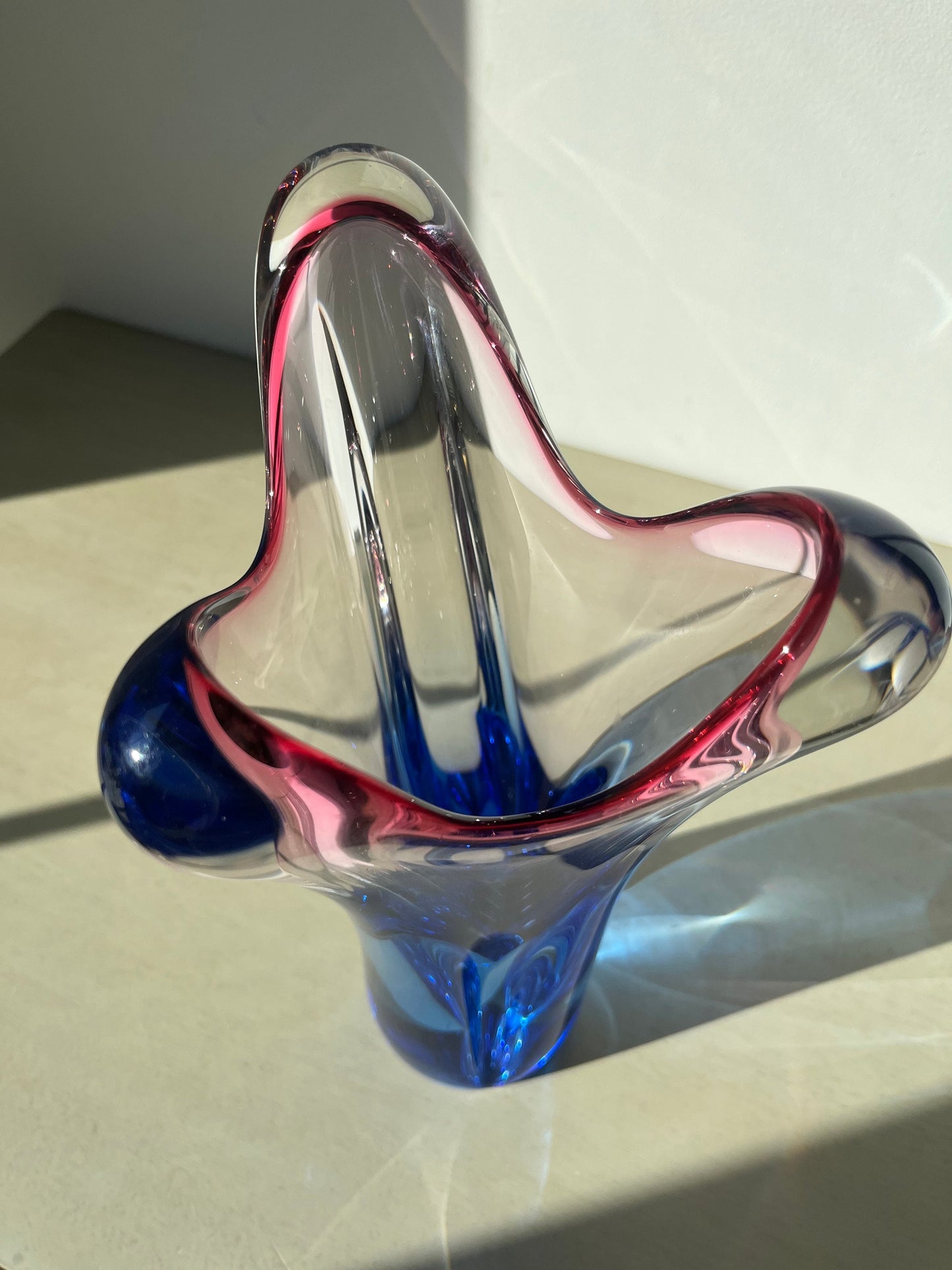 Amazing vintage Czech glass Josef Hospodka Chribska vase