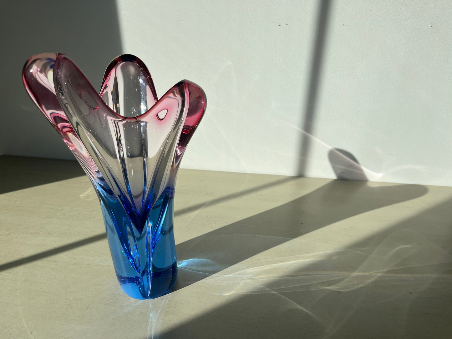 Amazing vintage Czech glass Josef Hospodka Chribska vase