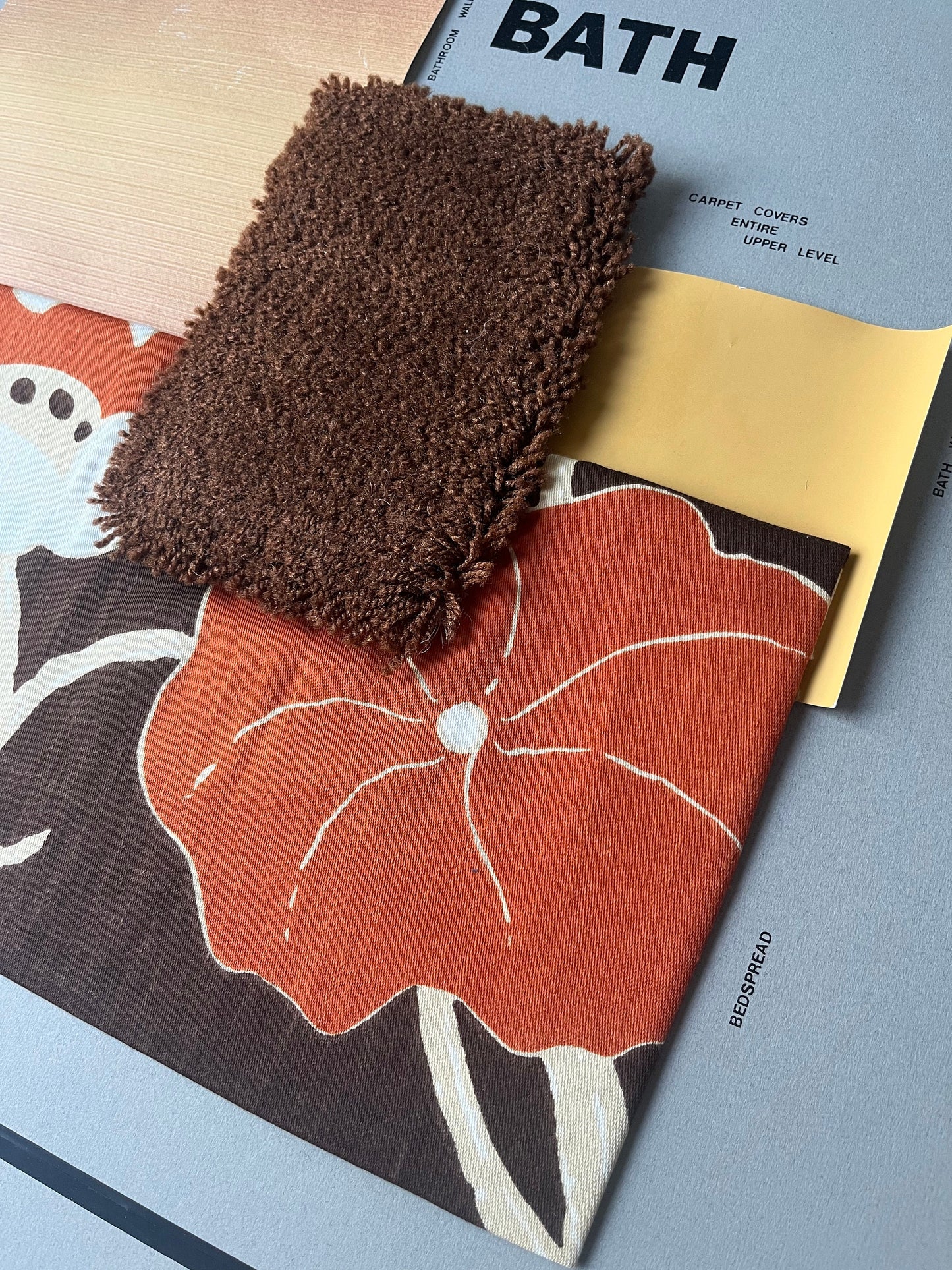 WOW!! Vintage MCM interior design mood boards with material swatches