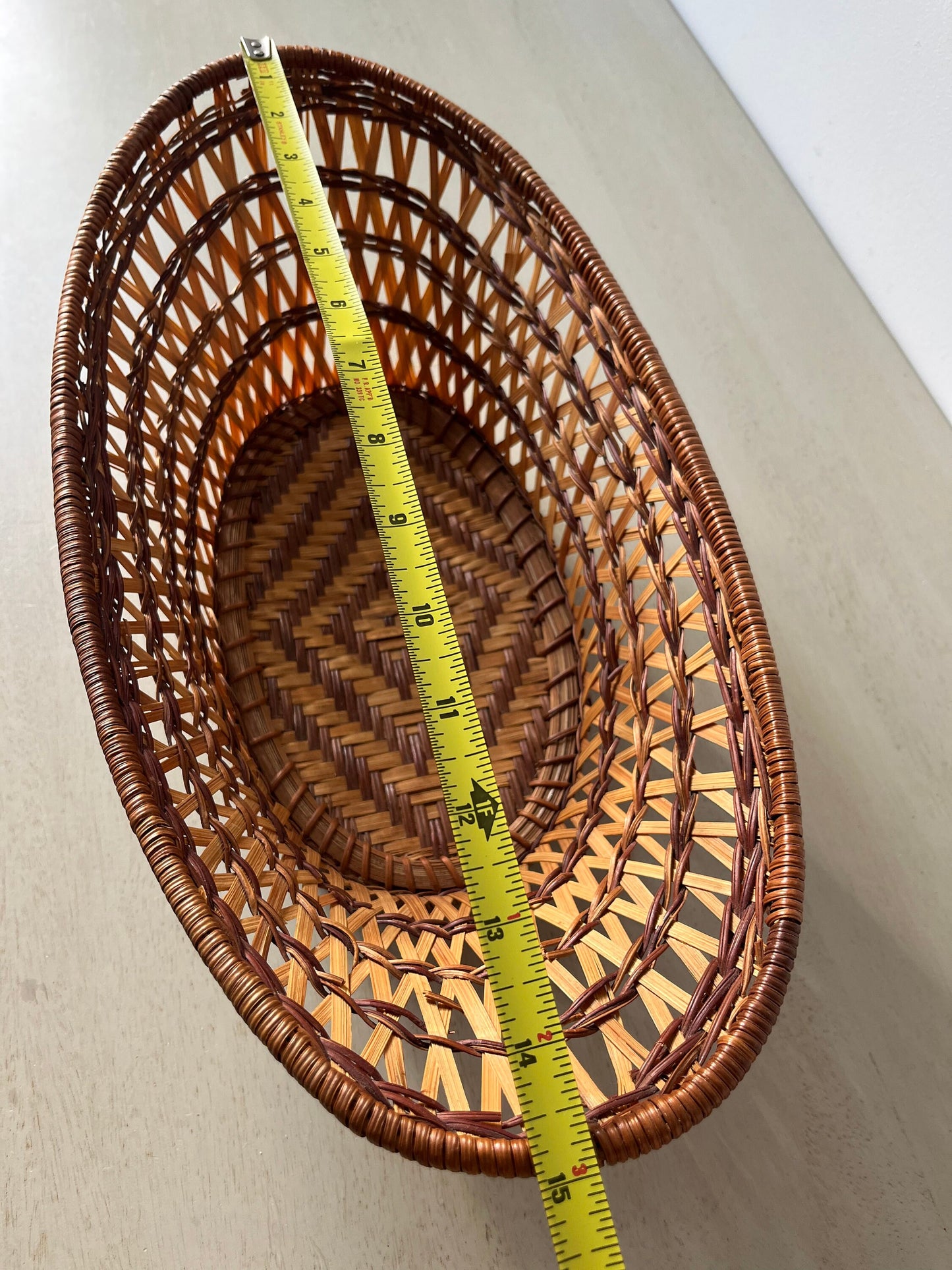Really nice vintage BOHO wicker boat basket