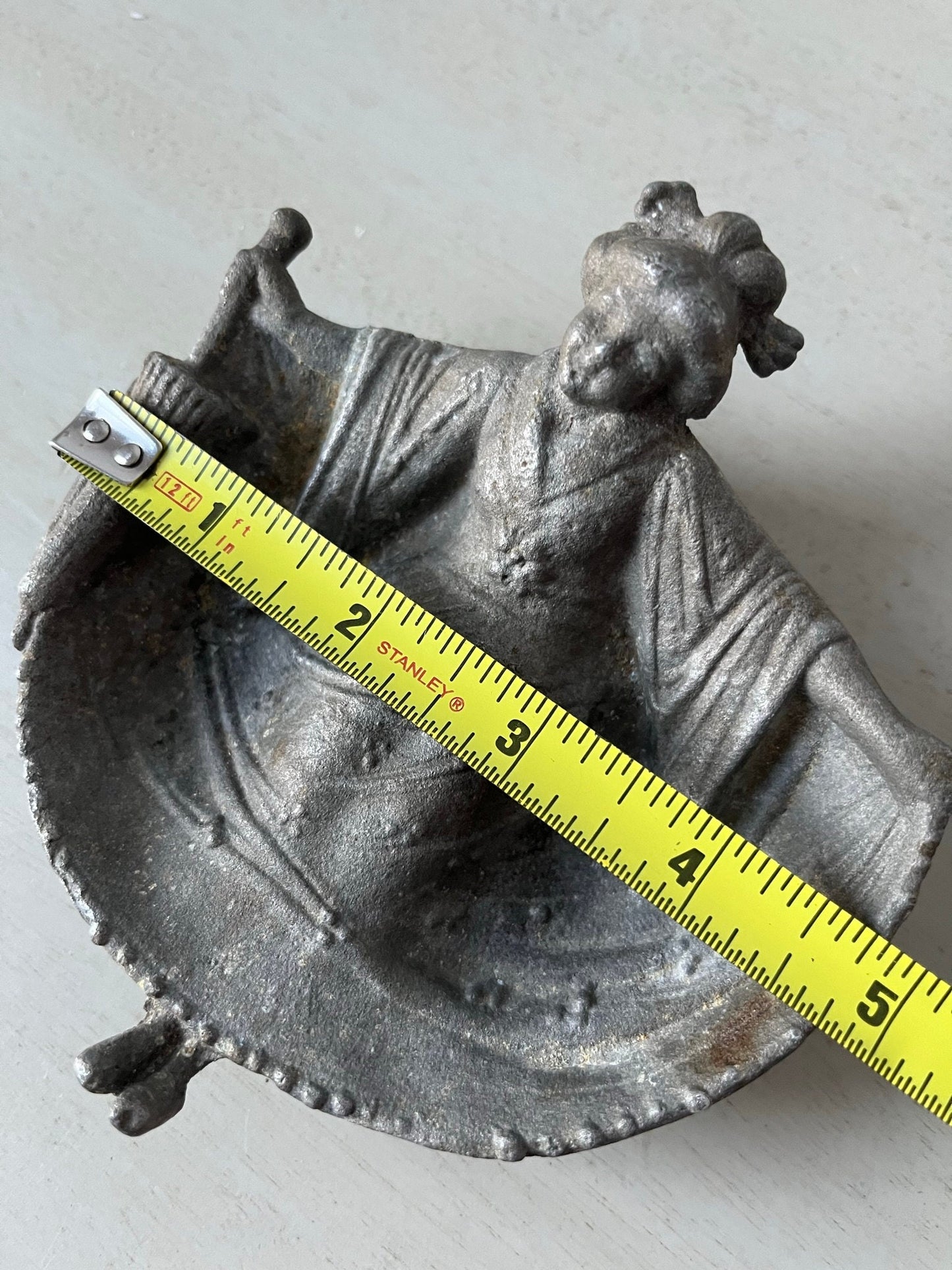 Antique metal “risqué geisha ashtray or trinket dish