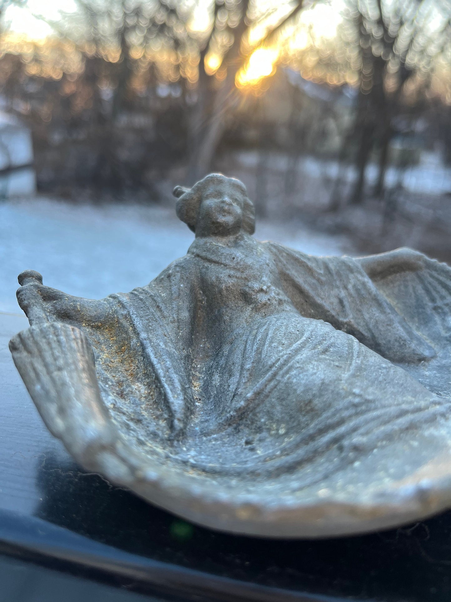 Antique metal “risqué geisha ashtray or trinket dish