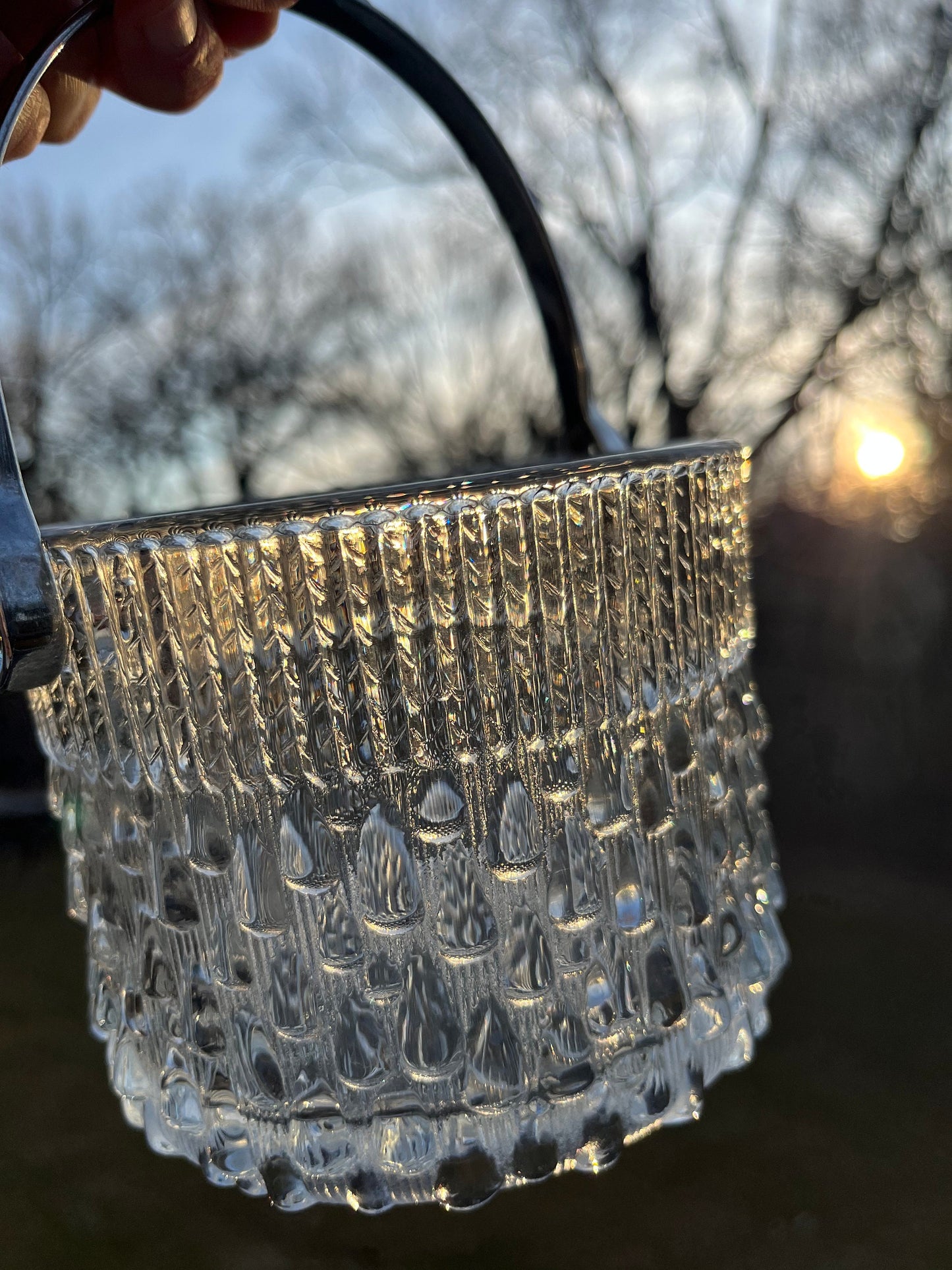 Gorgeous MCM glass rain drop ice bucket